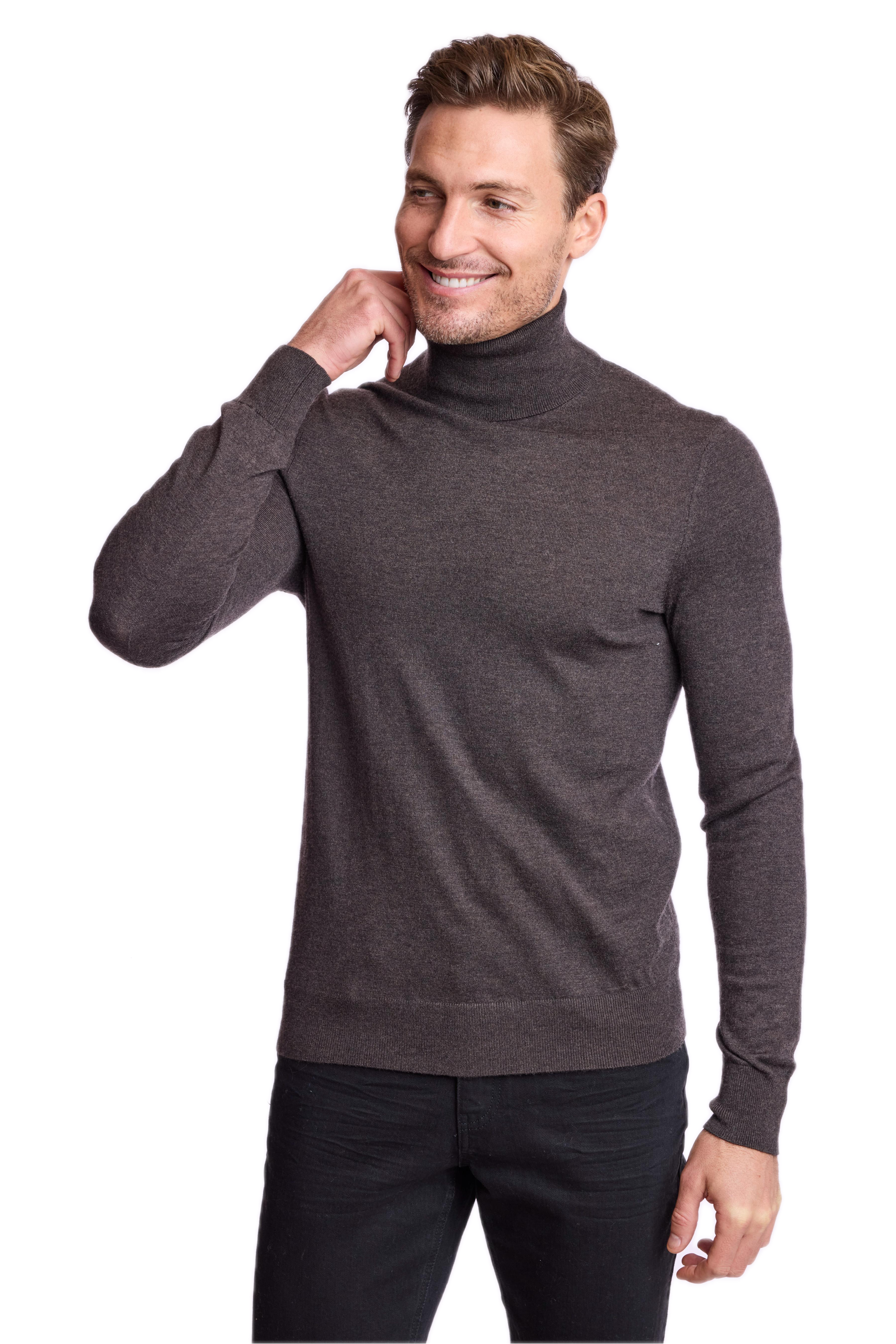 Luxe Fine Gauge Turtleneck - Hershey Brown