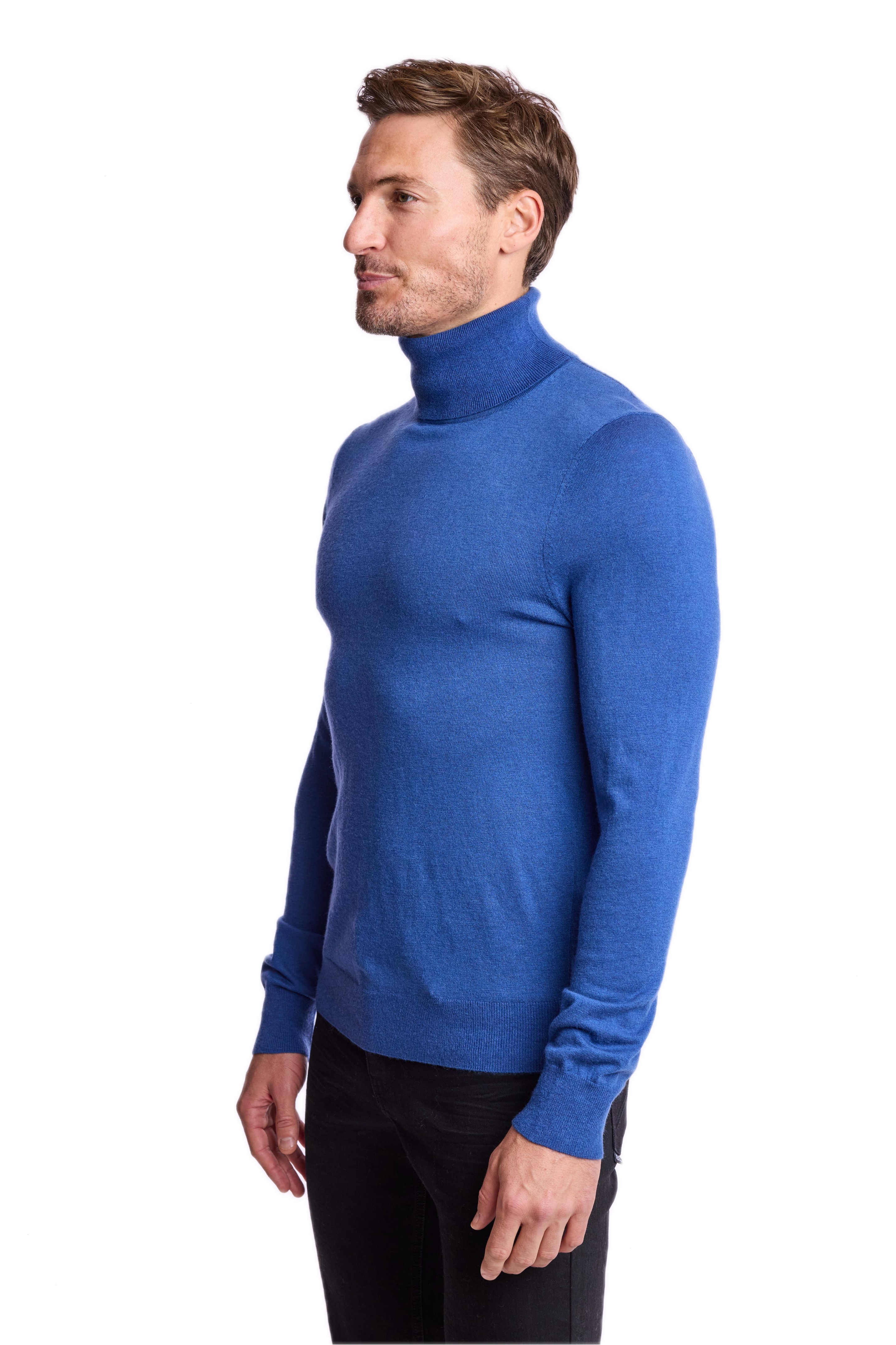 Luxe Fine Gauge Turtleneck - Vibrant Blue
