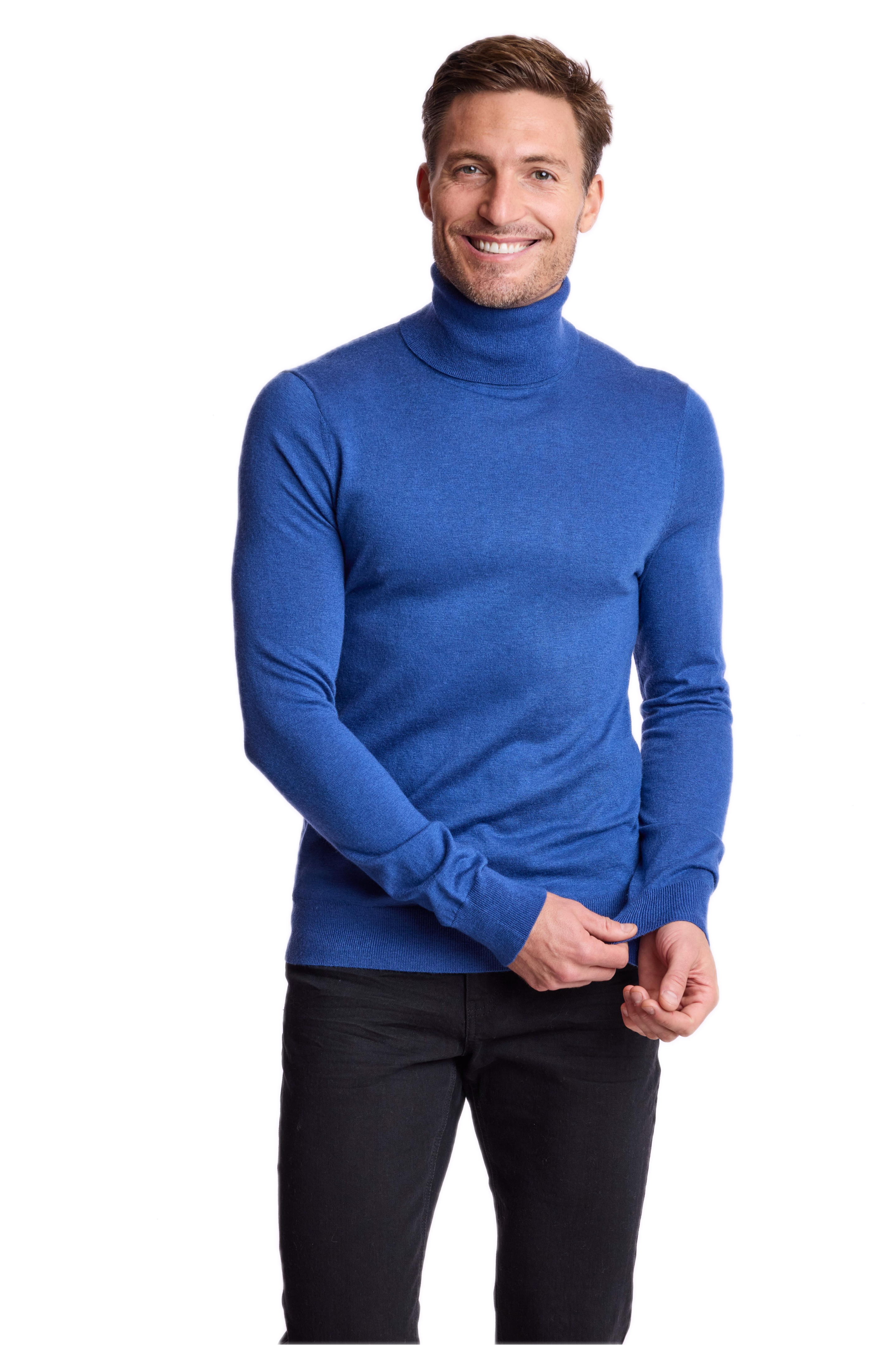 Luxe Fine Gauge Turtleneck - Vibrant Blue