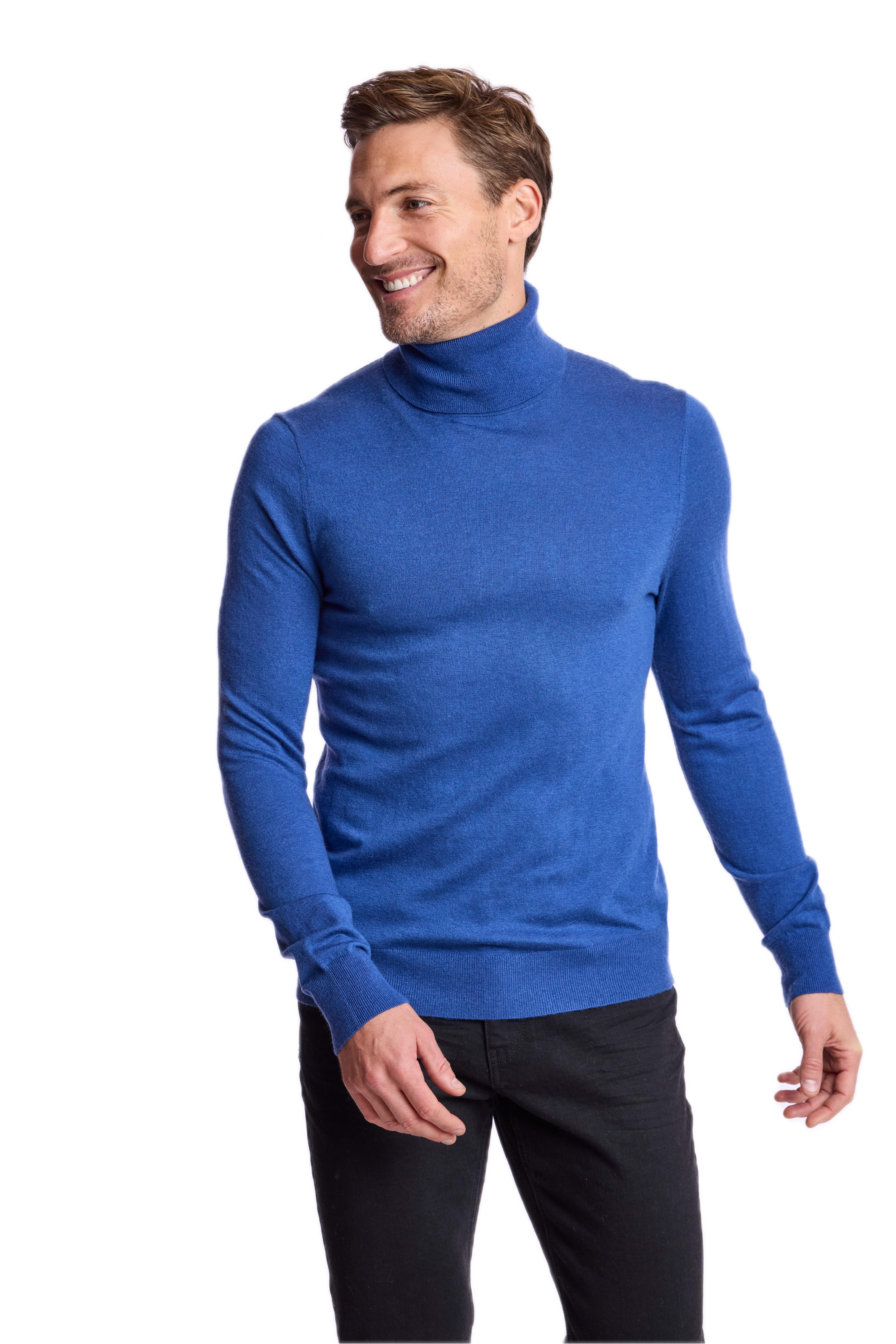 Luxe Fine Gauge Turtleneck - Vibrant Blue