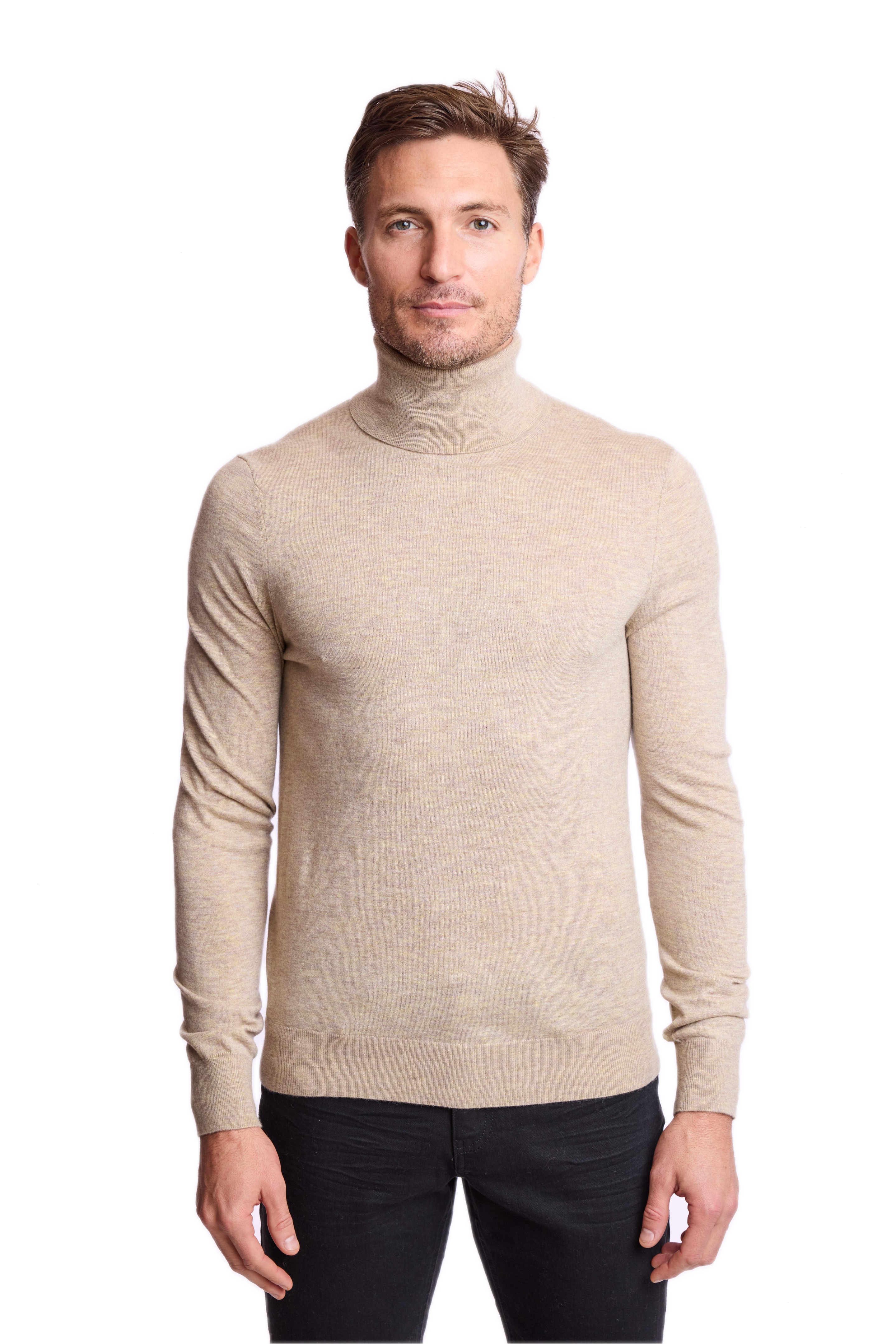 Luxe Fine Gauge Turtleneck - British Beige