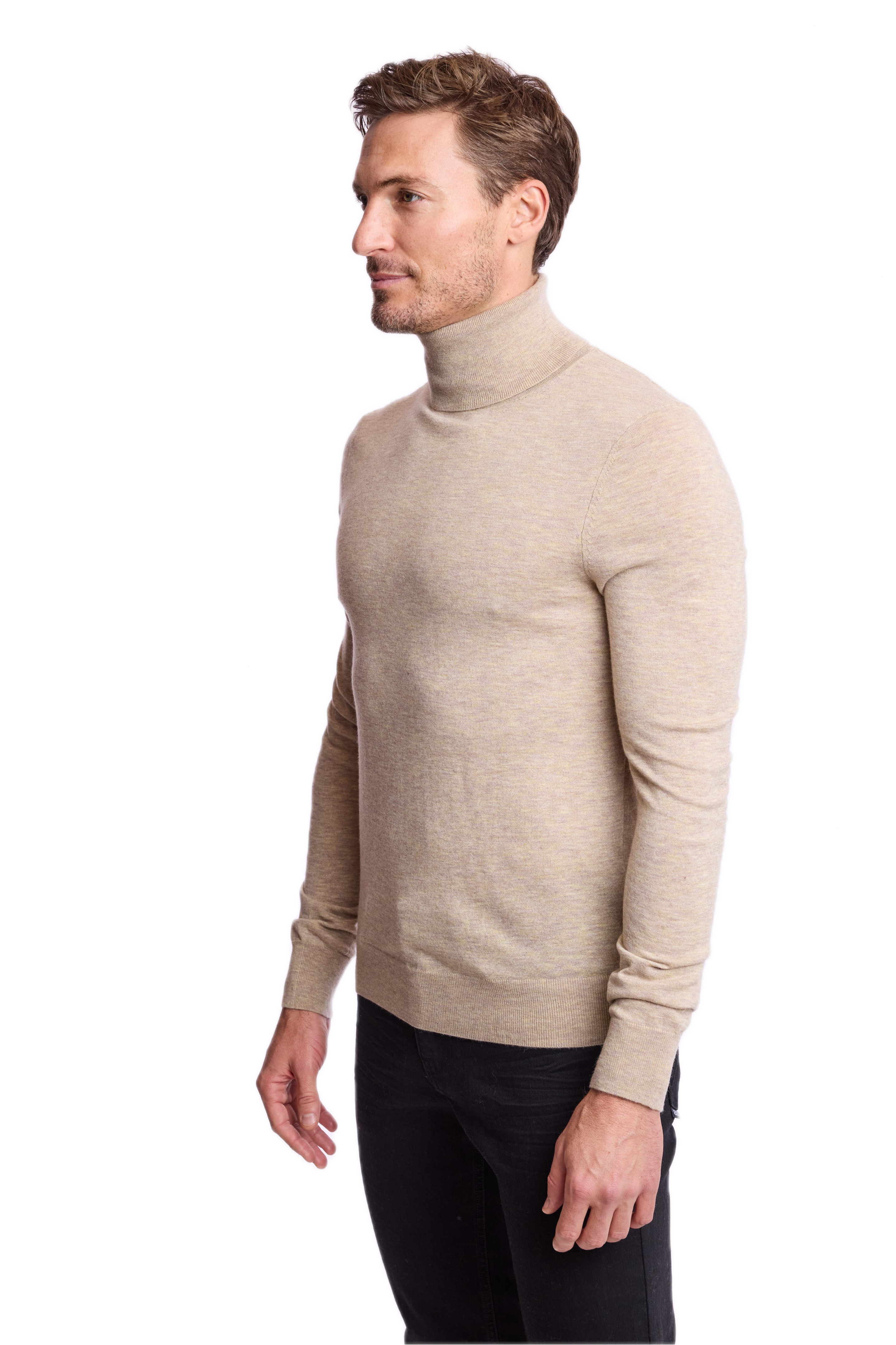 Luxe Fine Gauge Turtleneck - British Beige