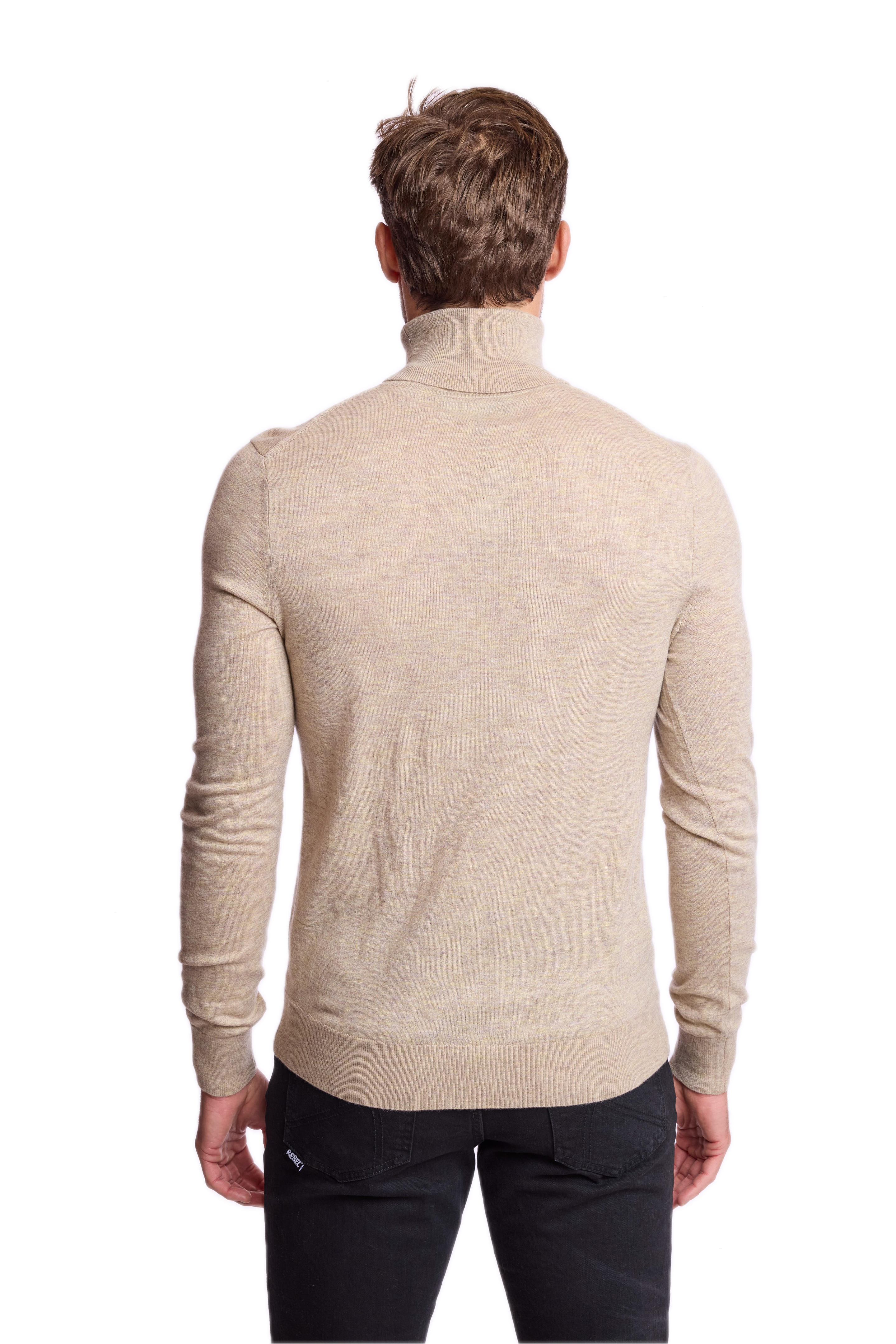 Luxe Fine Gauge Turtleneck - British Beige