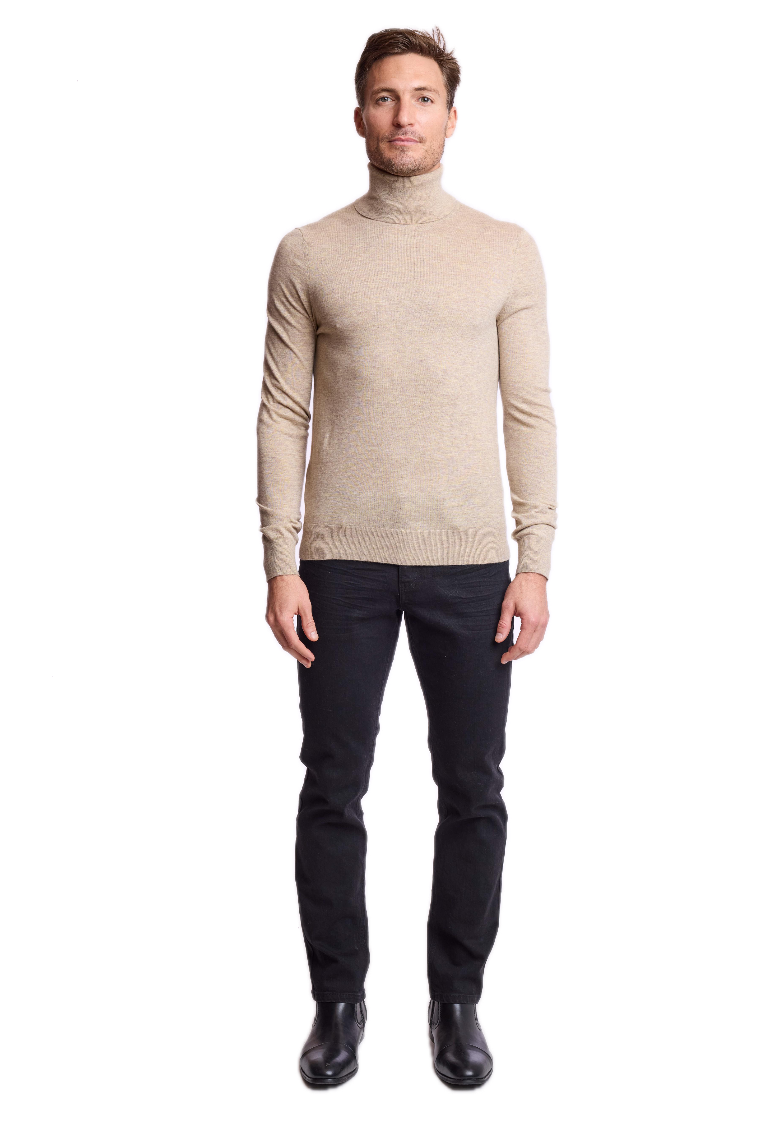 Luxe Fine Gauge Turtleneck - British Beige
