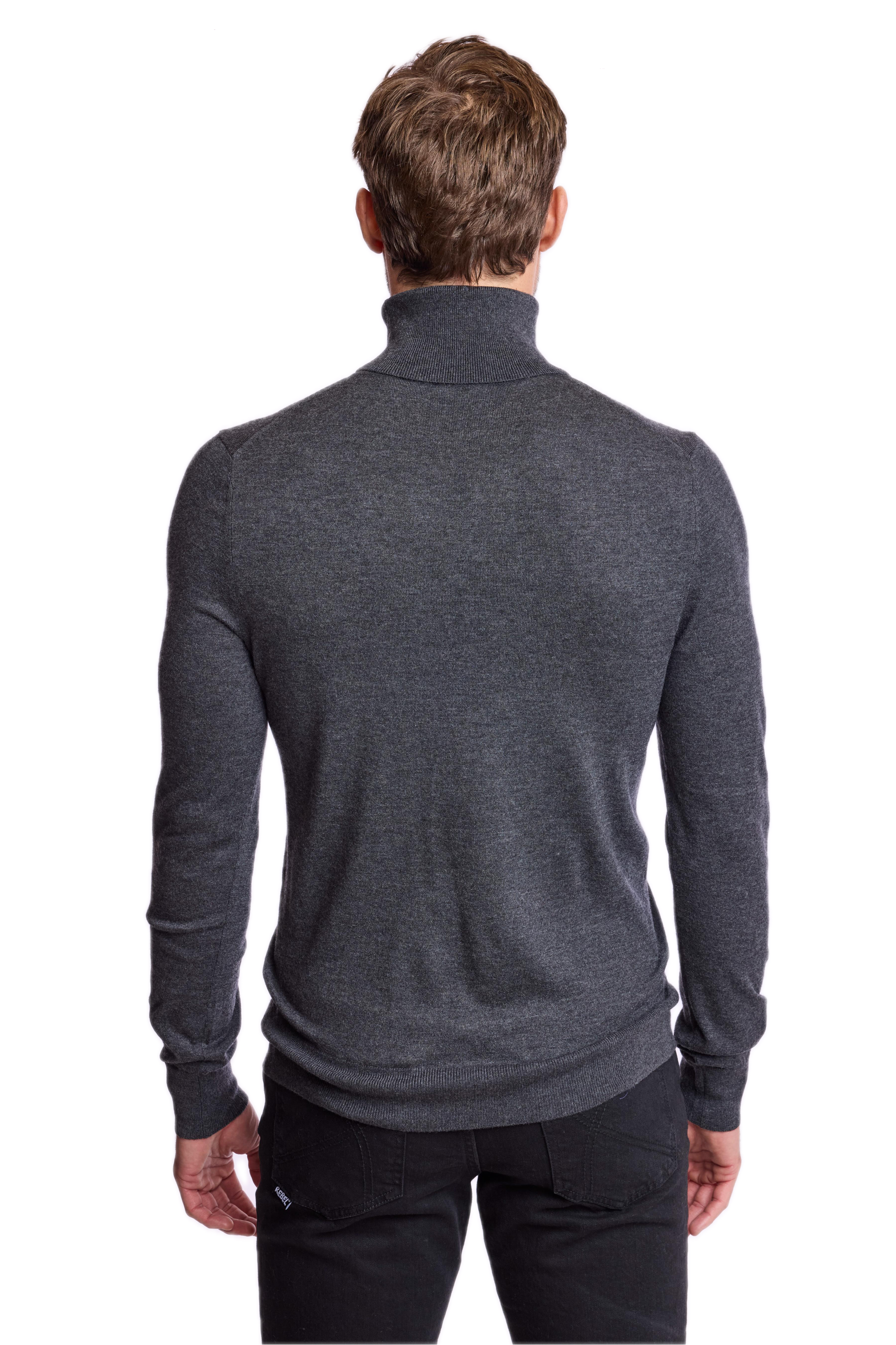 Luxe Fine Gauge Turtleneck - Charcoal