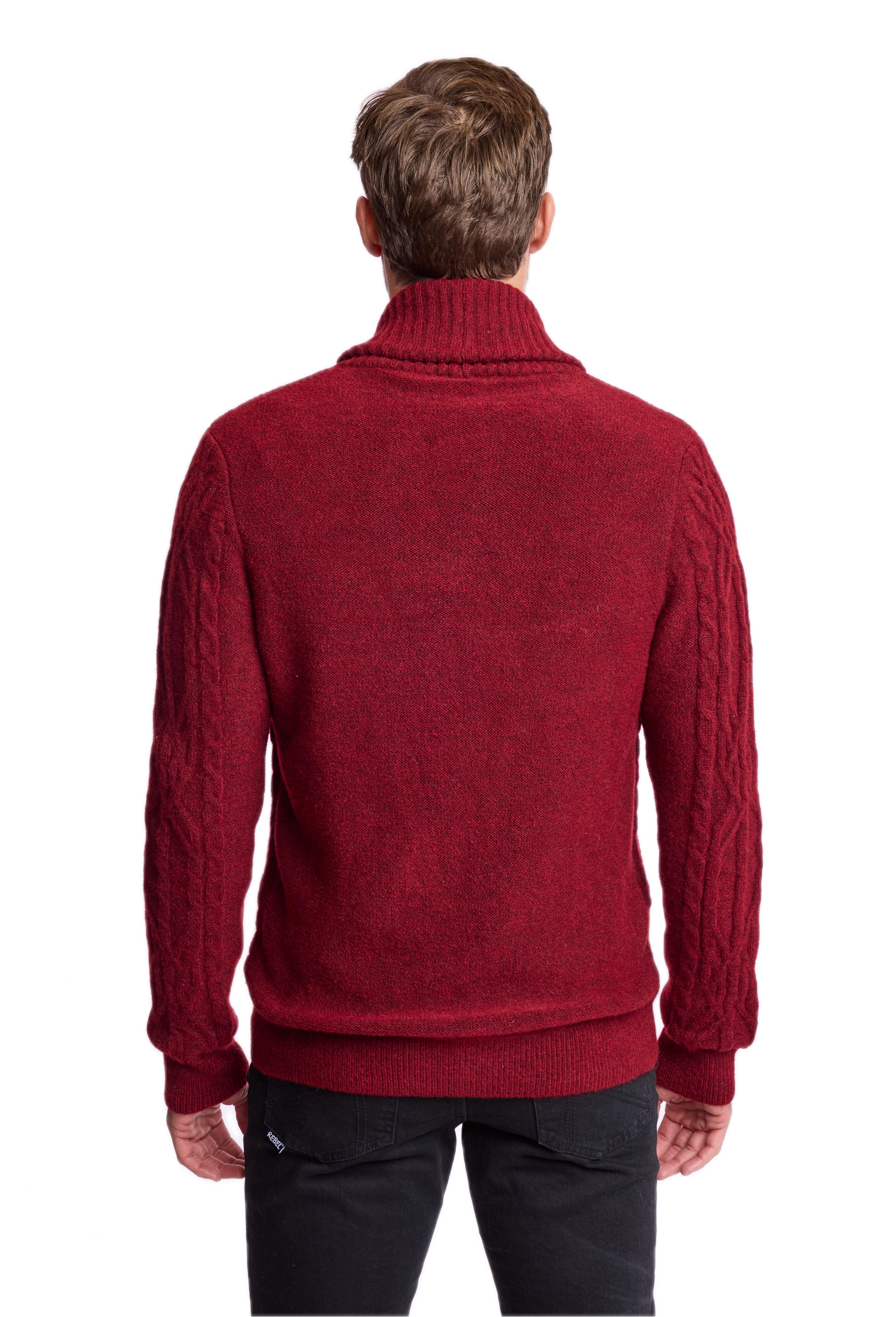 Shawl Collar Cardigan - Burgundy Bordeaux