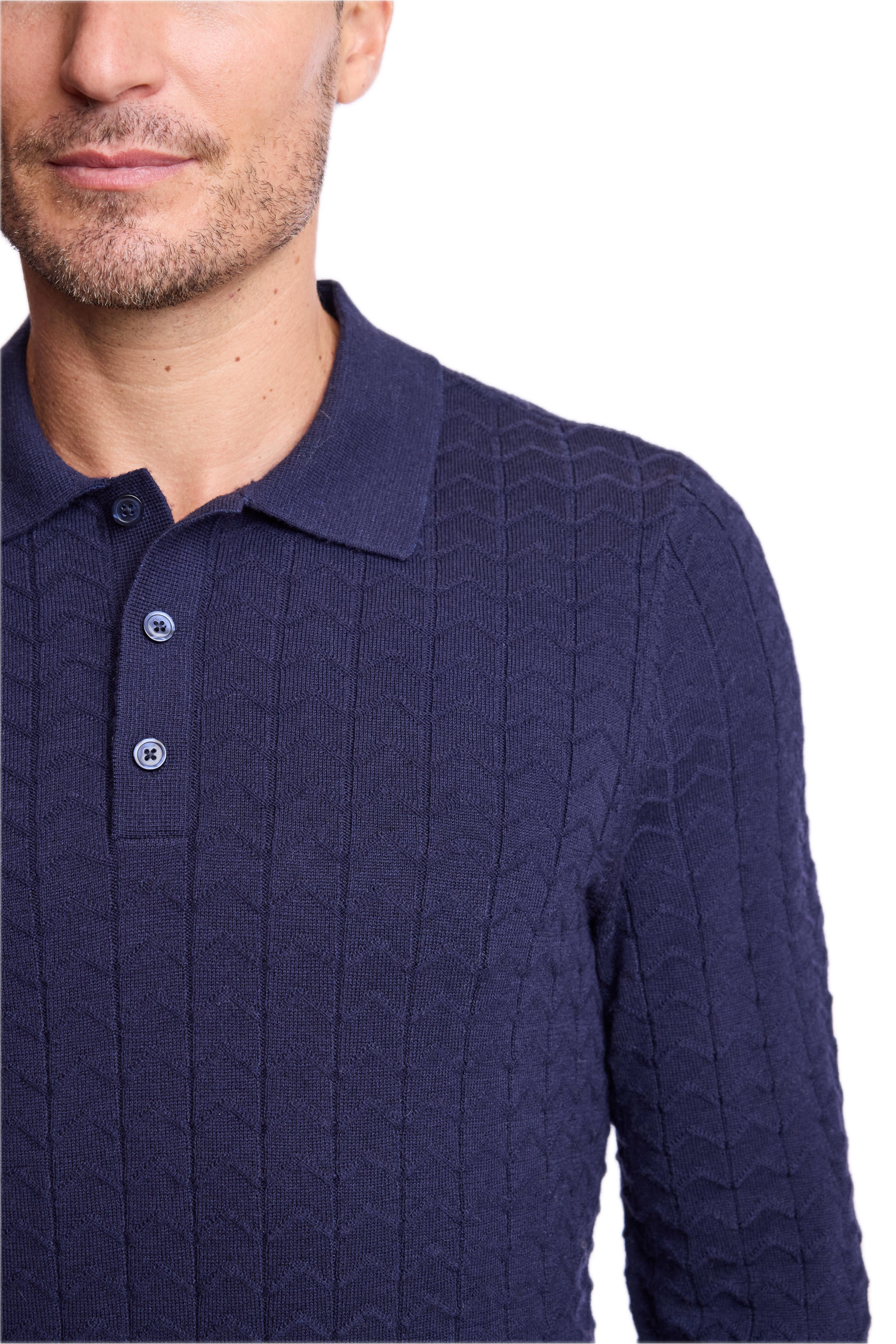 3 Button Polo - Marine Navy