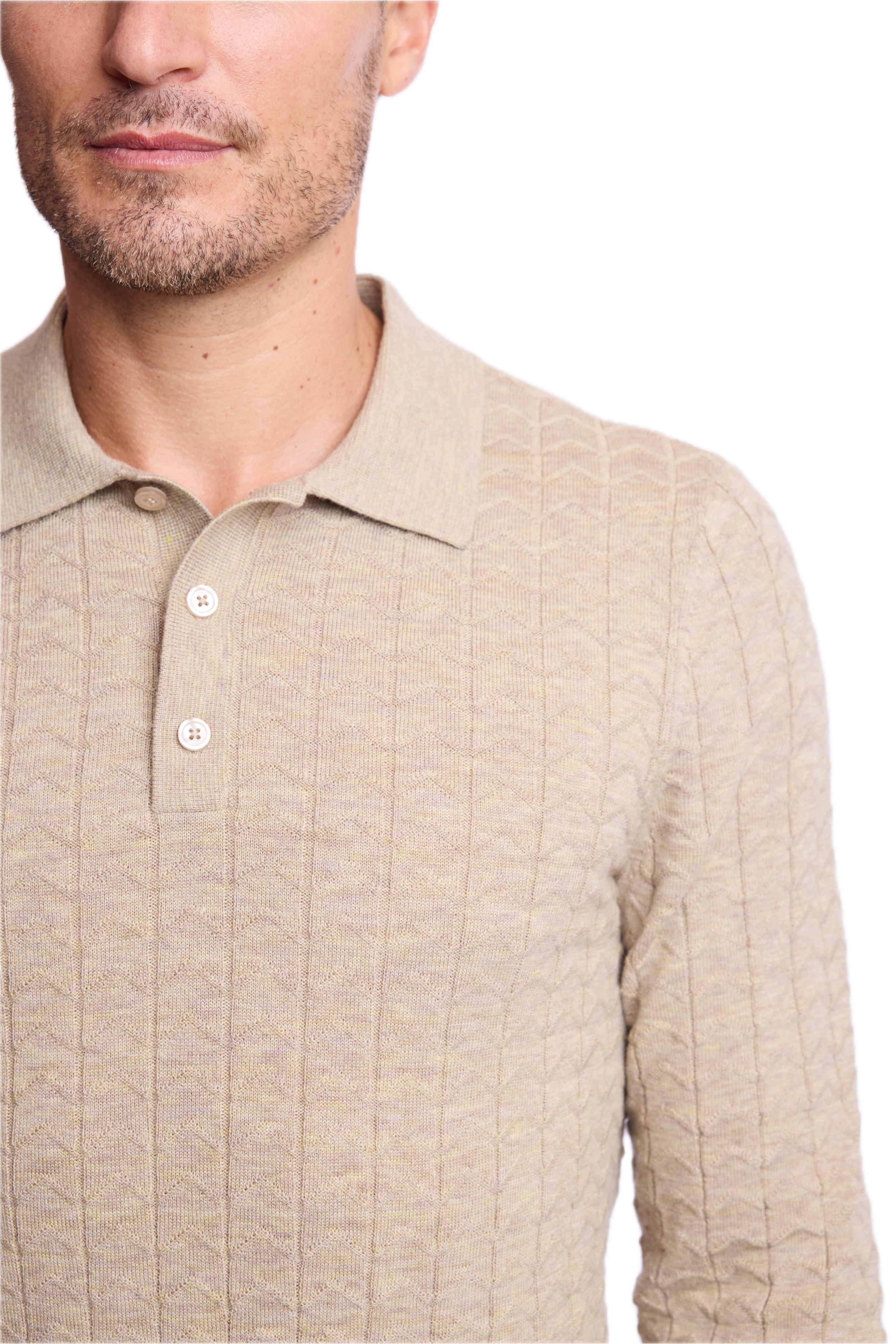 3 Button Polo - British Beige