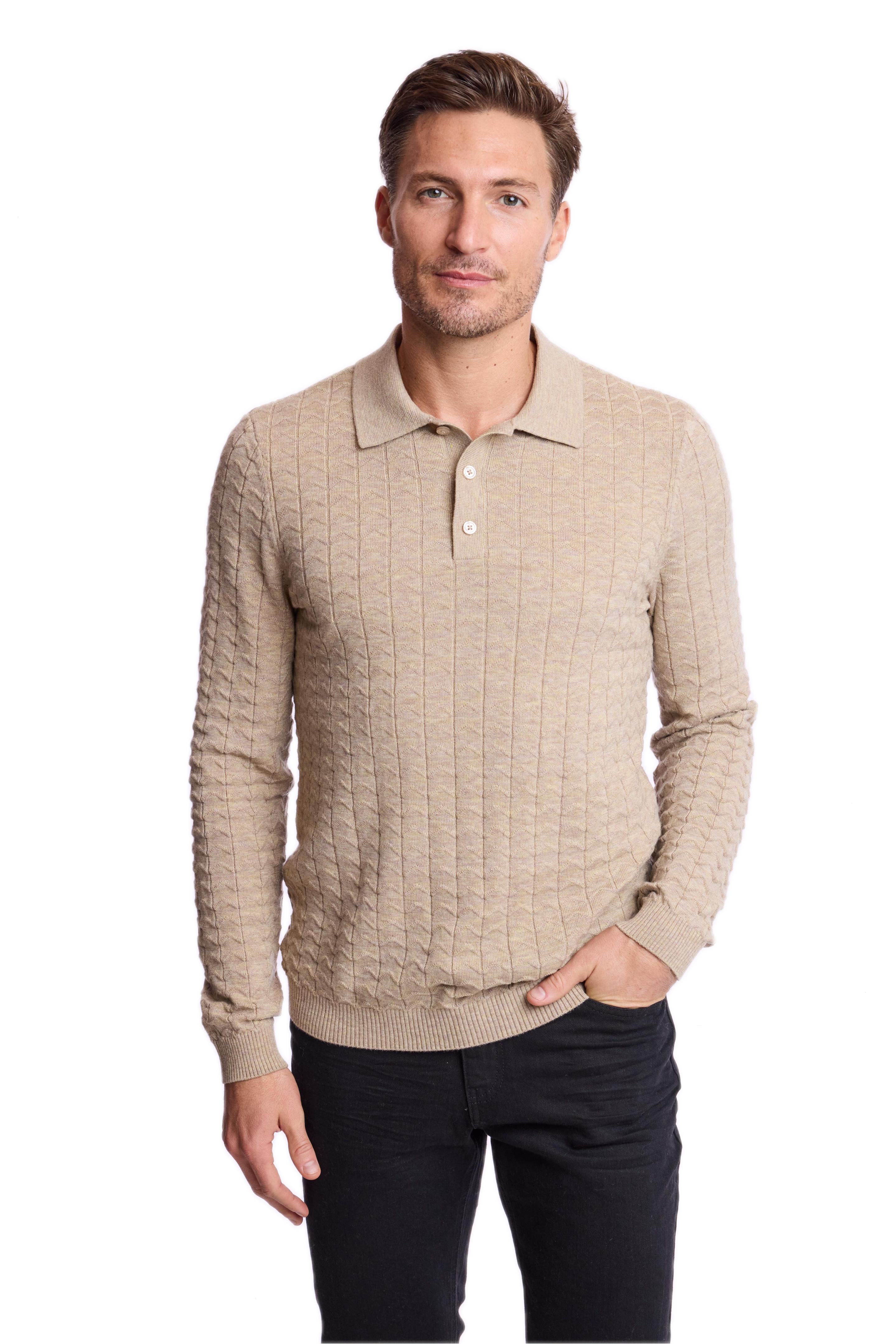 3 Button Polo - British Beige