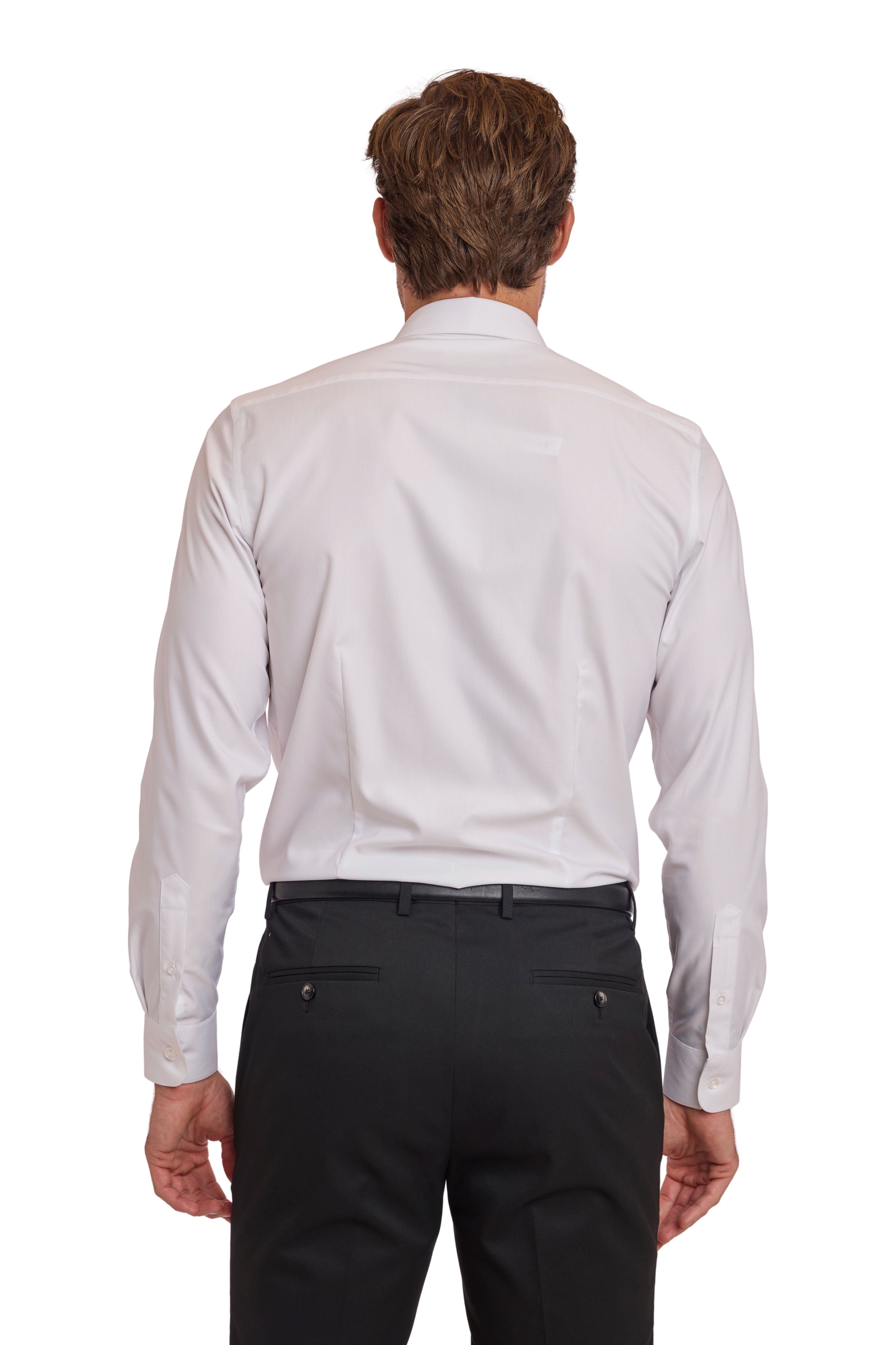 Finn Fly Front Dress Shirt - White