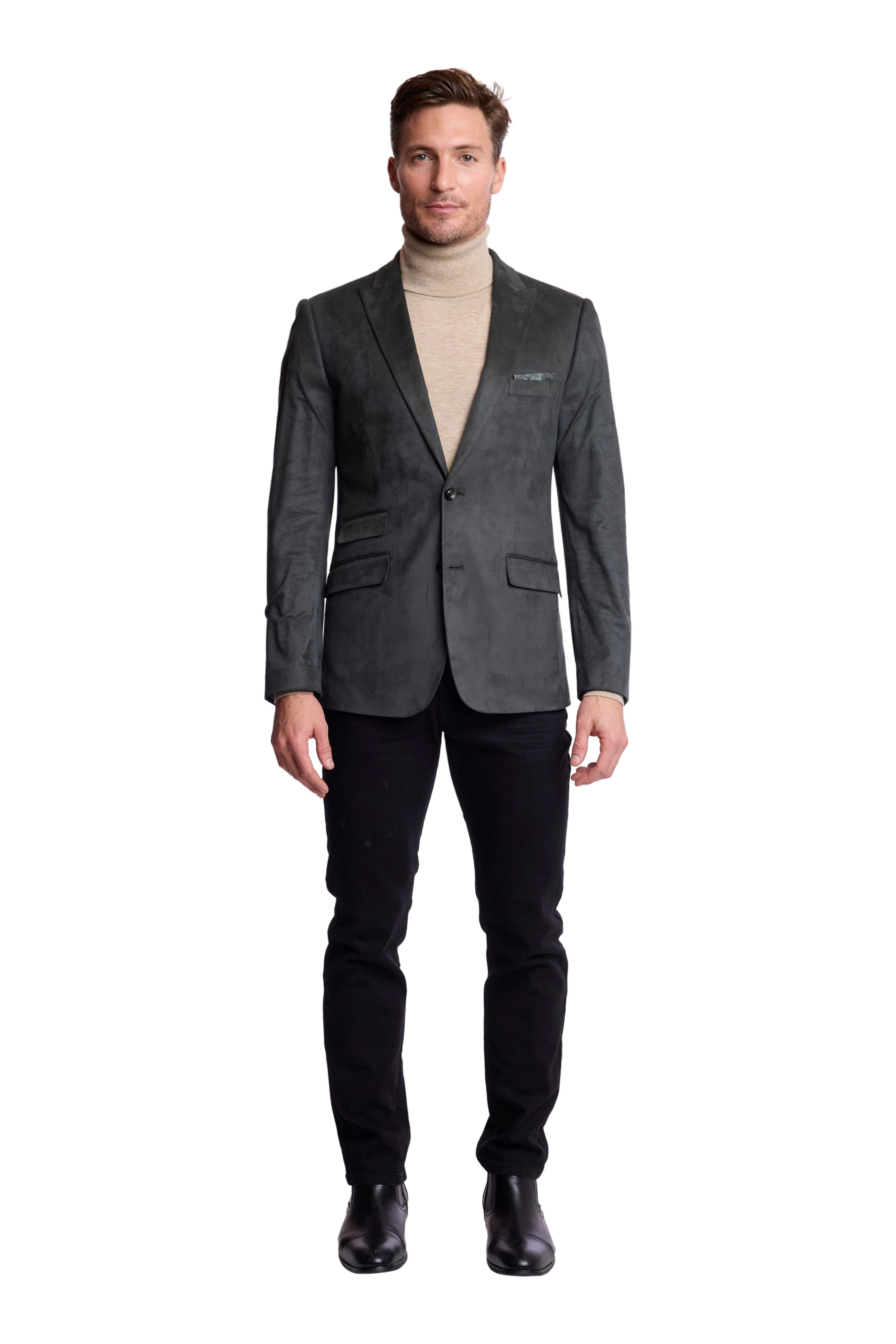 Ashton Peak Sportswear Blazer - Forest Green Microsuede