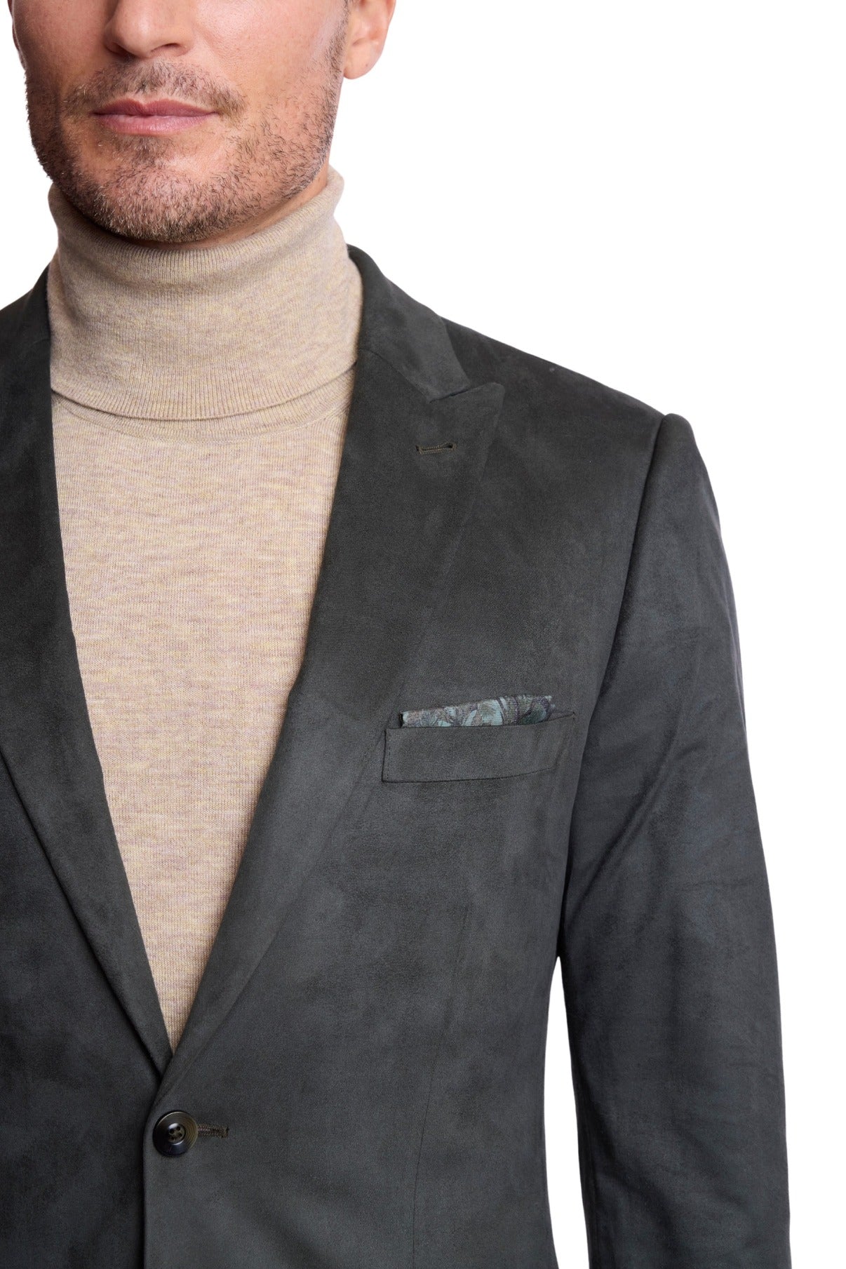 Ashton Peak Sportswear Blazer - Forest Green Microsuede