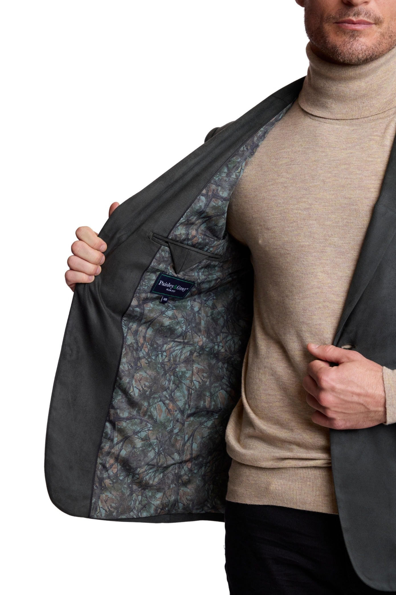 Ashton Peak Sportswear Blazer - Forest Green Microsuede