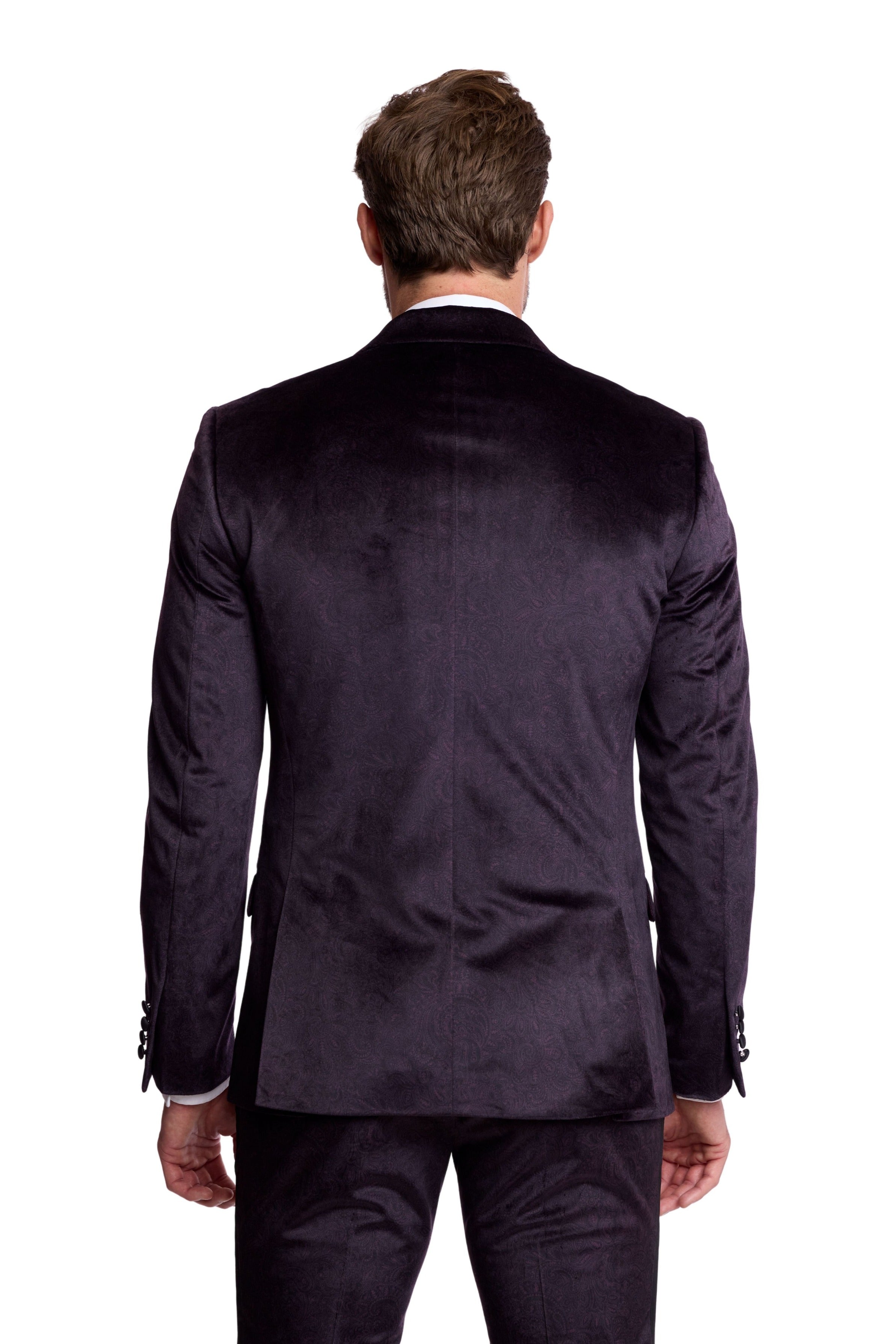 Kyle Big Peak Tux Jacket - slim - Deep Purple Velvet