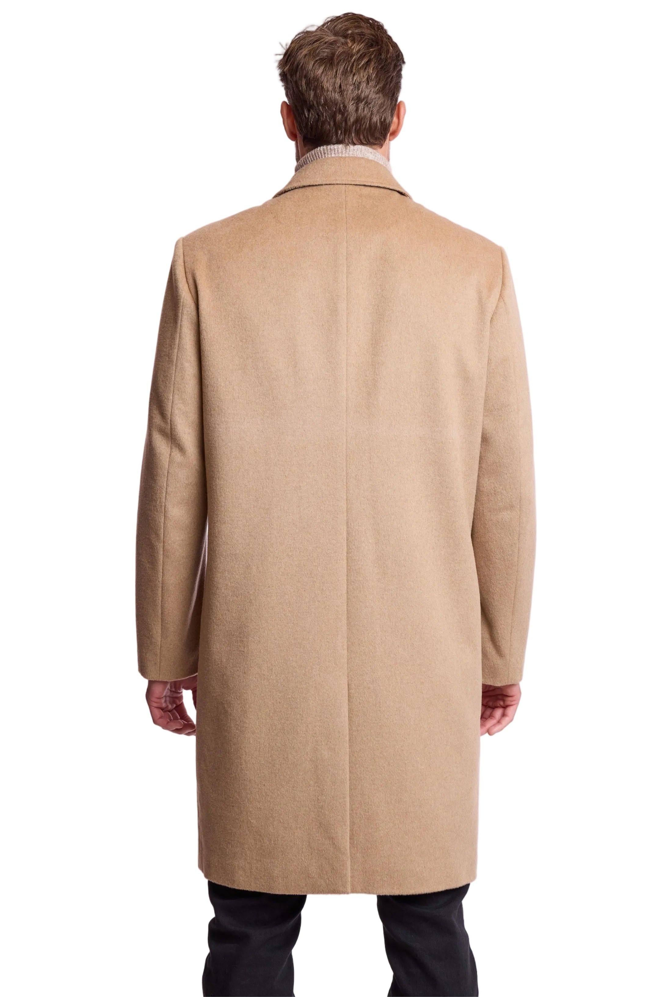 Slash Pocket Overcoat - slim - Light Camel