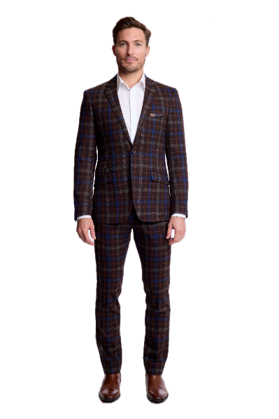 Dover Notch Jacket - slim - Chocolate Royal Rust Check