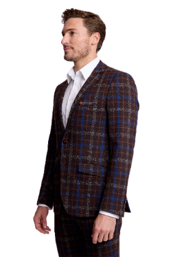 Dover Notch Jacket - slim - Chocolate Royal Rust Check