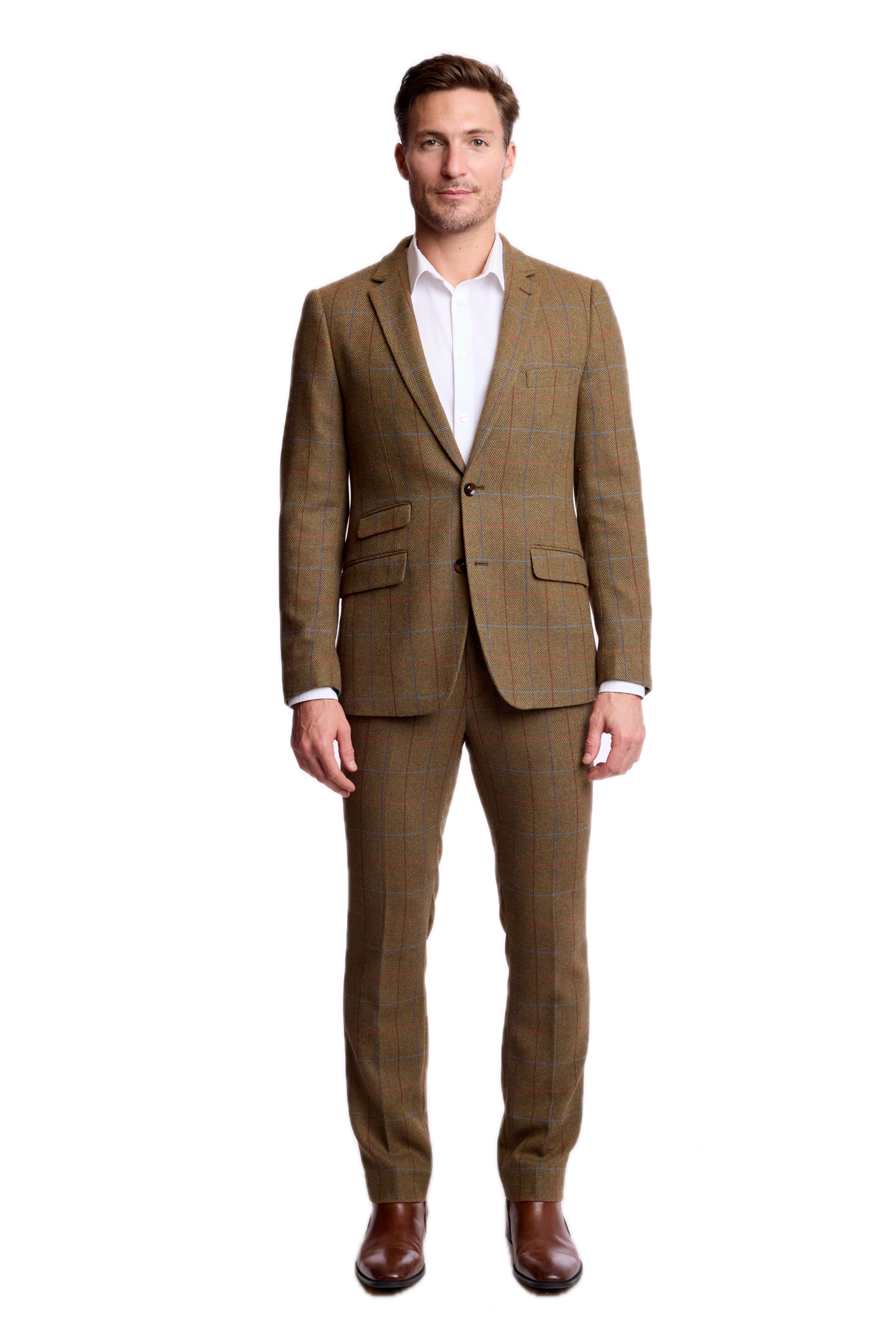 Dover Notch Jacket - slim - Army Herringbone Windowpane