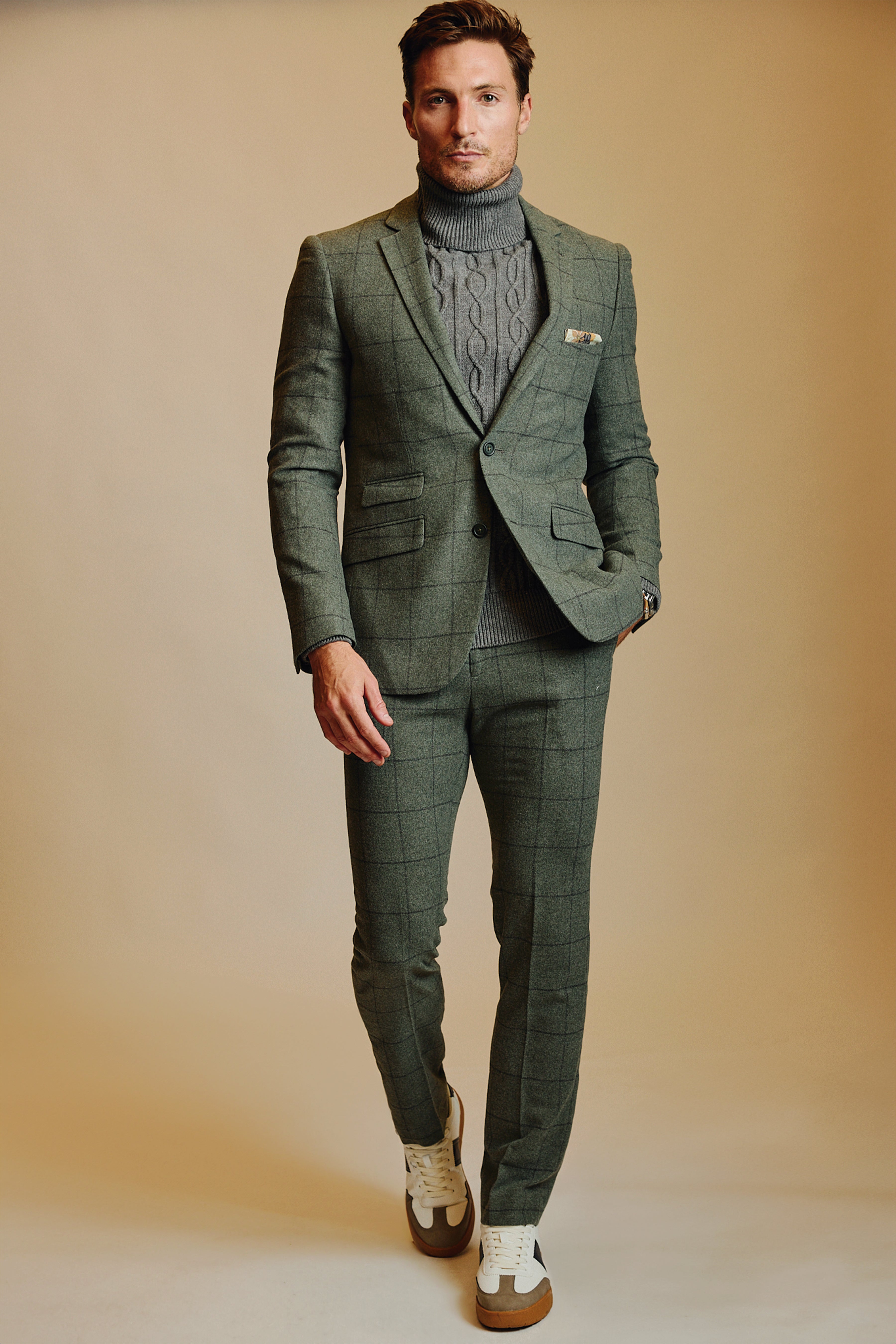 Dover Notch Jacket - slim - Sage Windowpane