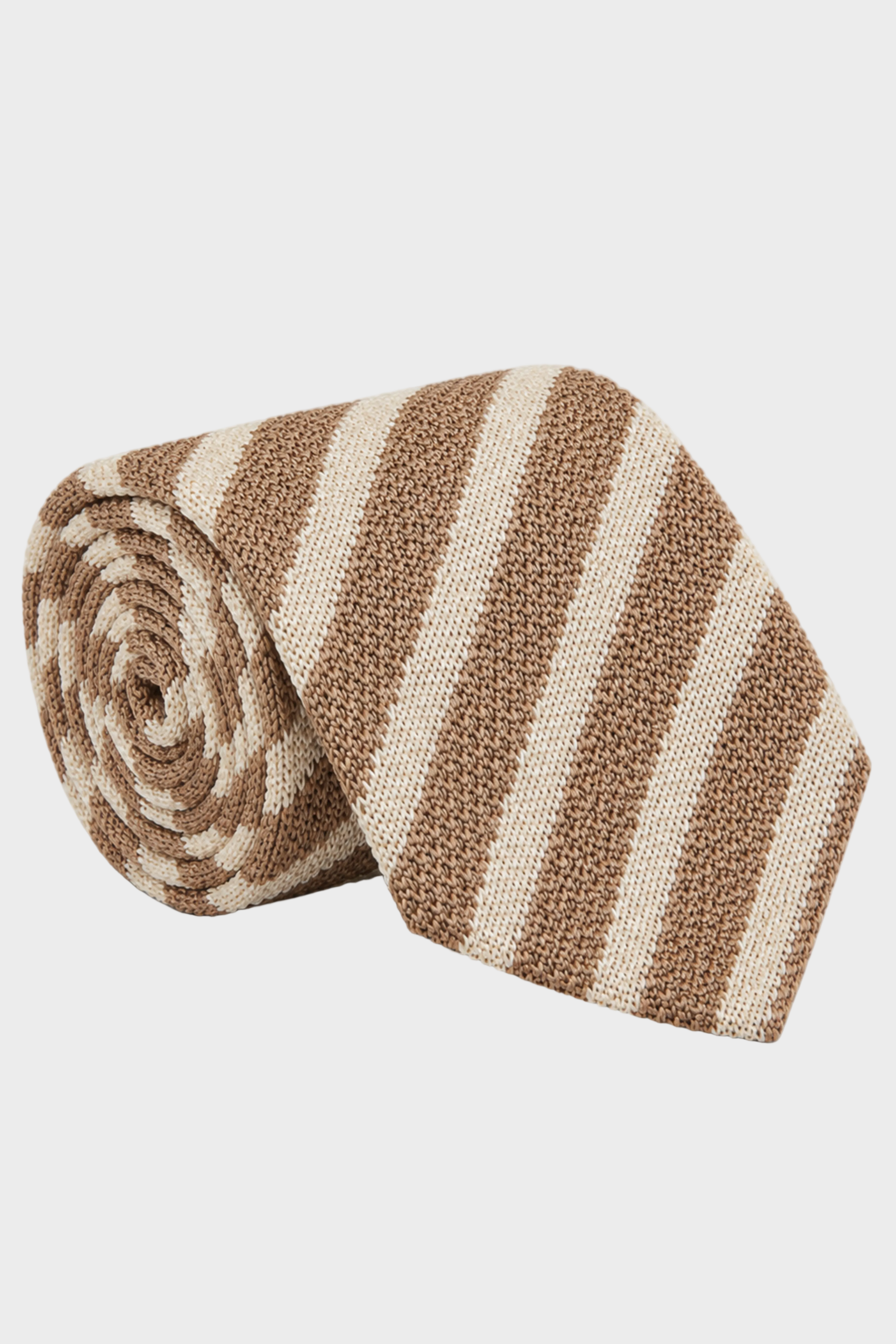 Stanley Striped Knit Tie - Creamy Tan