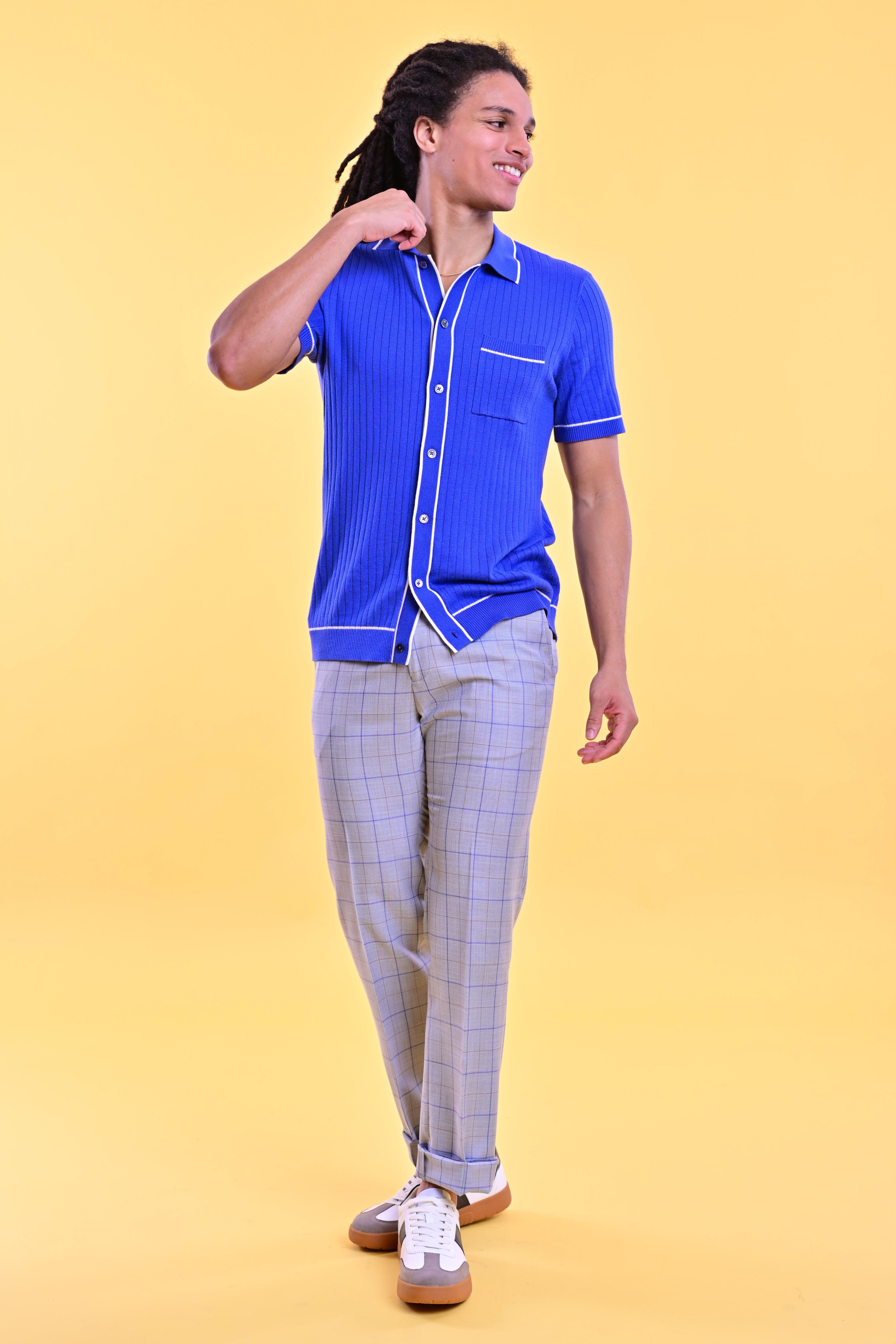 Full Placket Tipped Polo - Royal