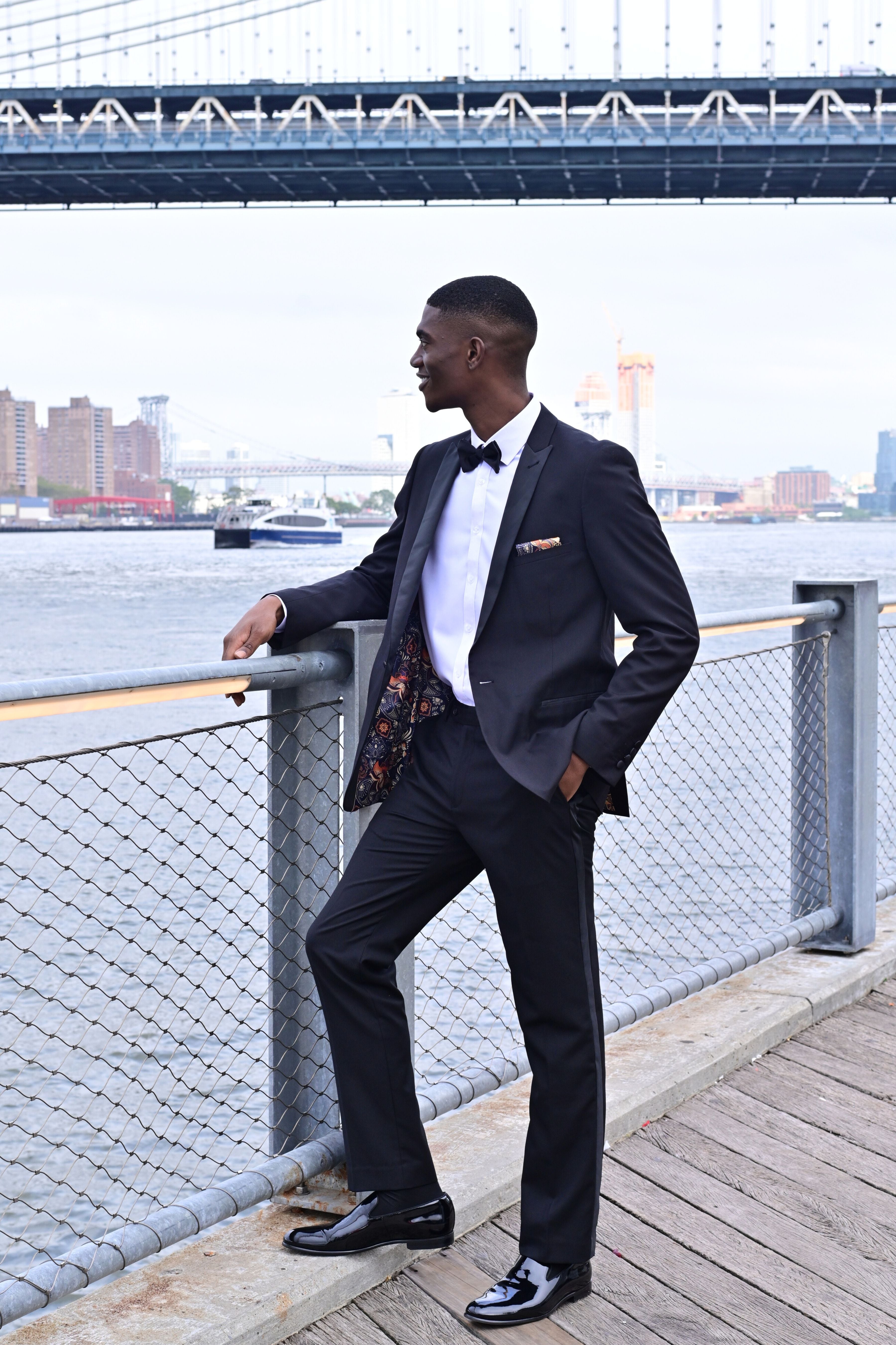 Sloane Tuxedo Pants - Slim - Black Paisley & Gray Sloane Tuxedo Pants - Slim - Black Paisley & Gray