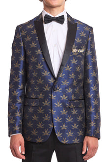  Grosvenor Peak Tux Jacket - slim - Navy Iconic Bees