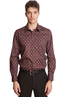  Parker Pointed Collar Shirt - Cherry Lacquer Bees
