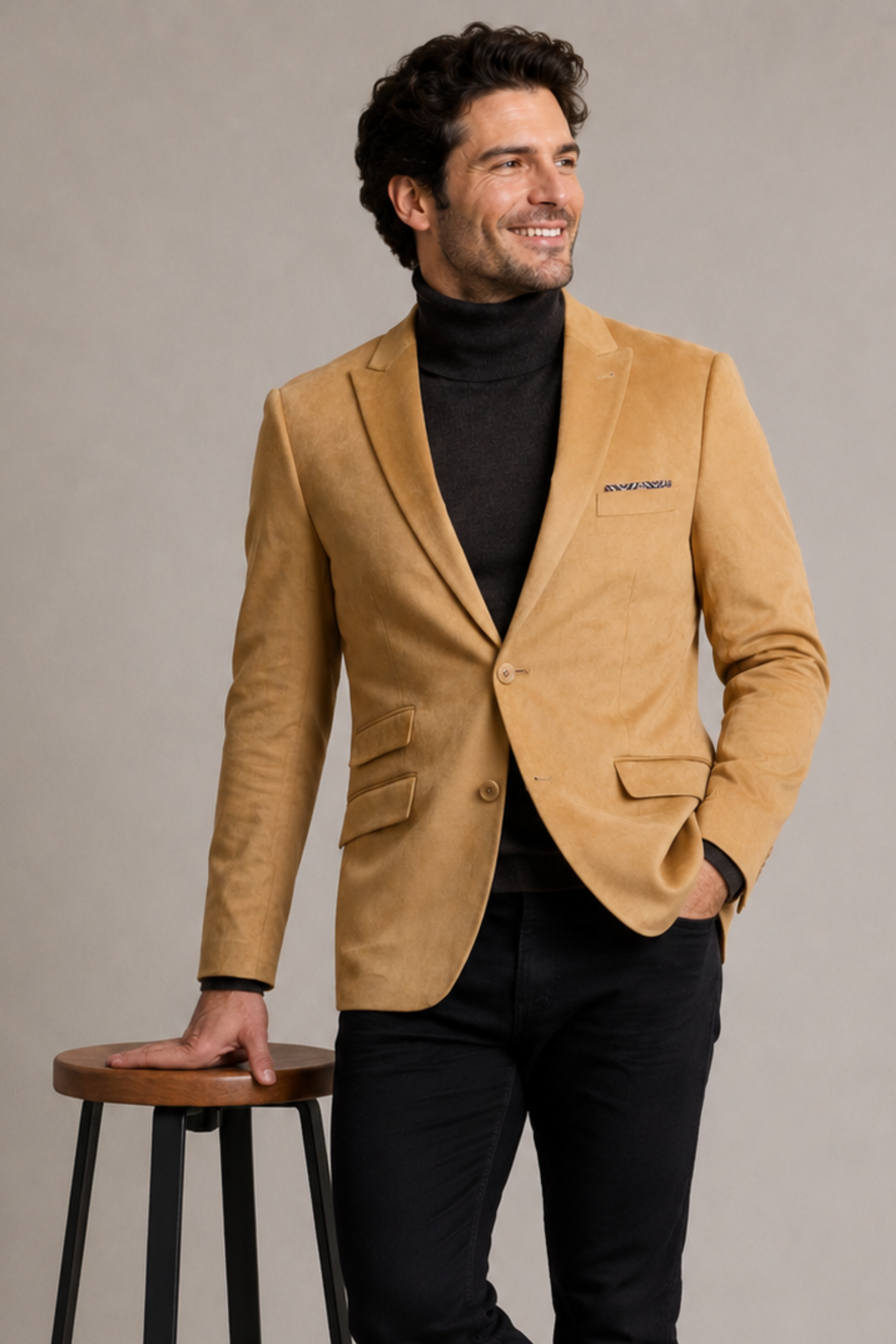 Ashton Peak Sportswear Blazer - Desert Tan Microsuede