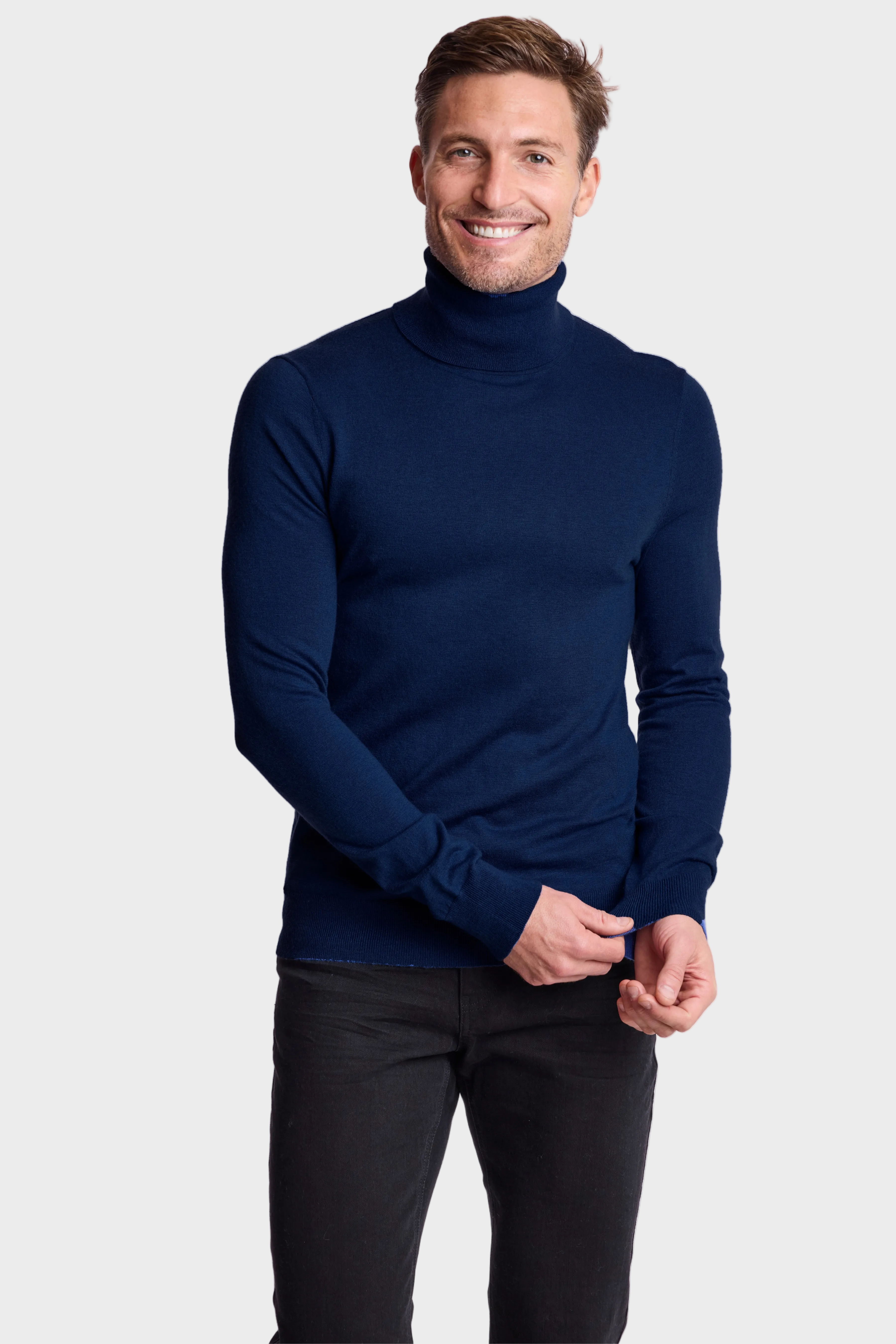 Luxe Fine Gauge Turtleneck - Navy