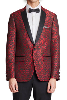  Osborne Notch Tux Jacket - slim - Red and Black