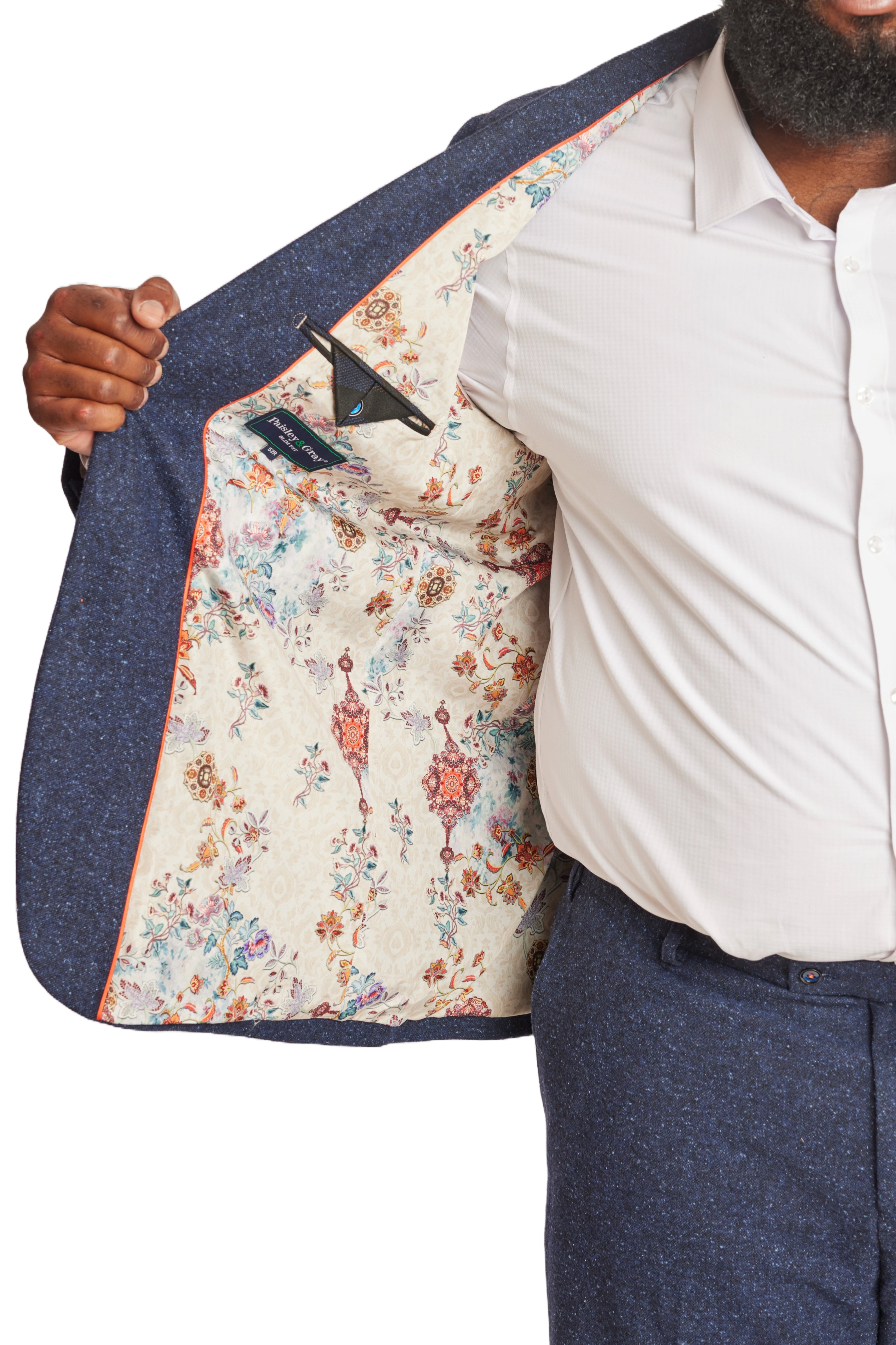 Big & Tall Bromley Notch Jacket - Blue Speckle