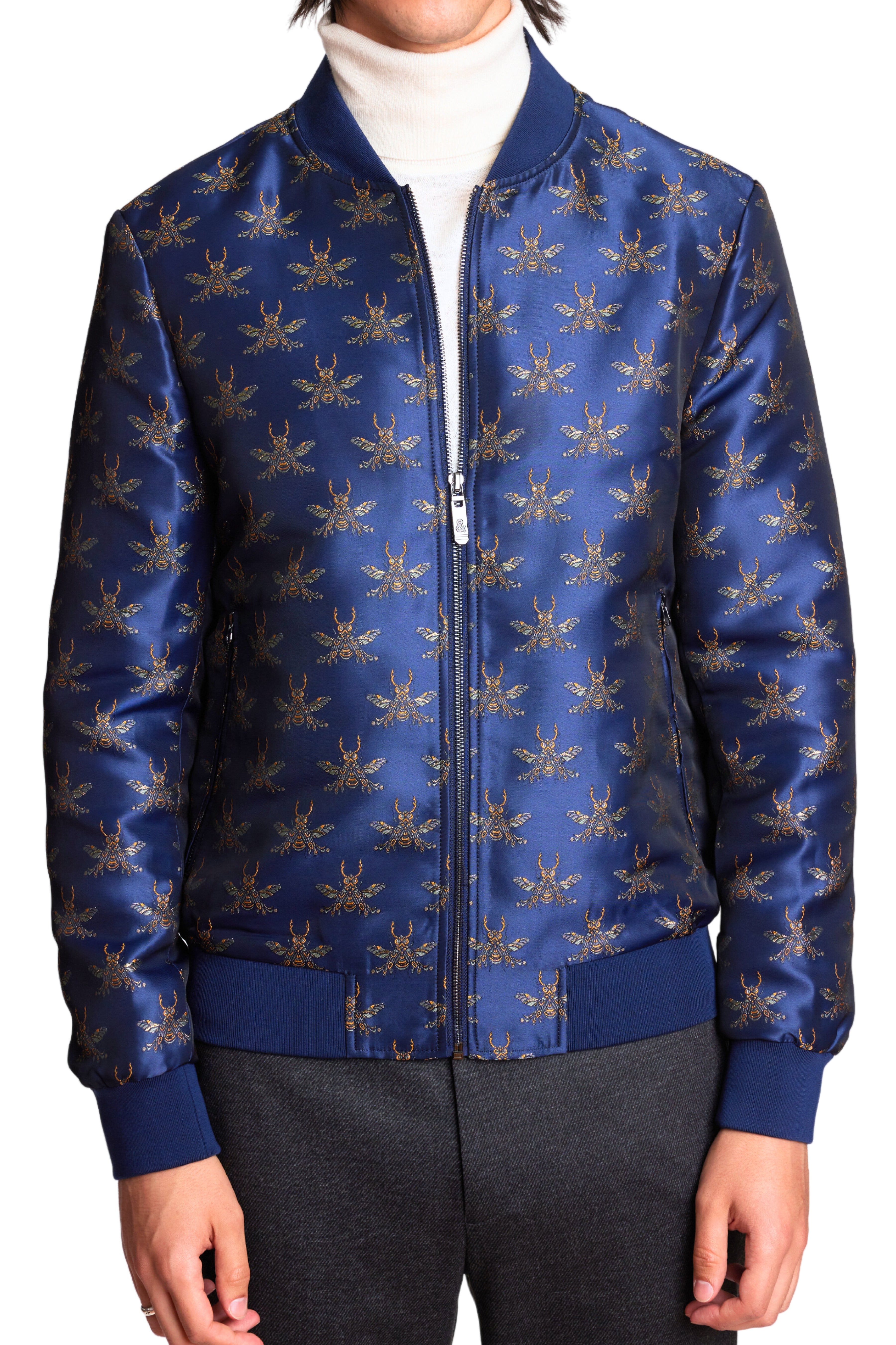 blue monogram jacket