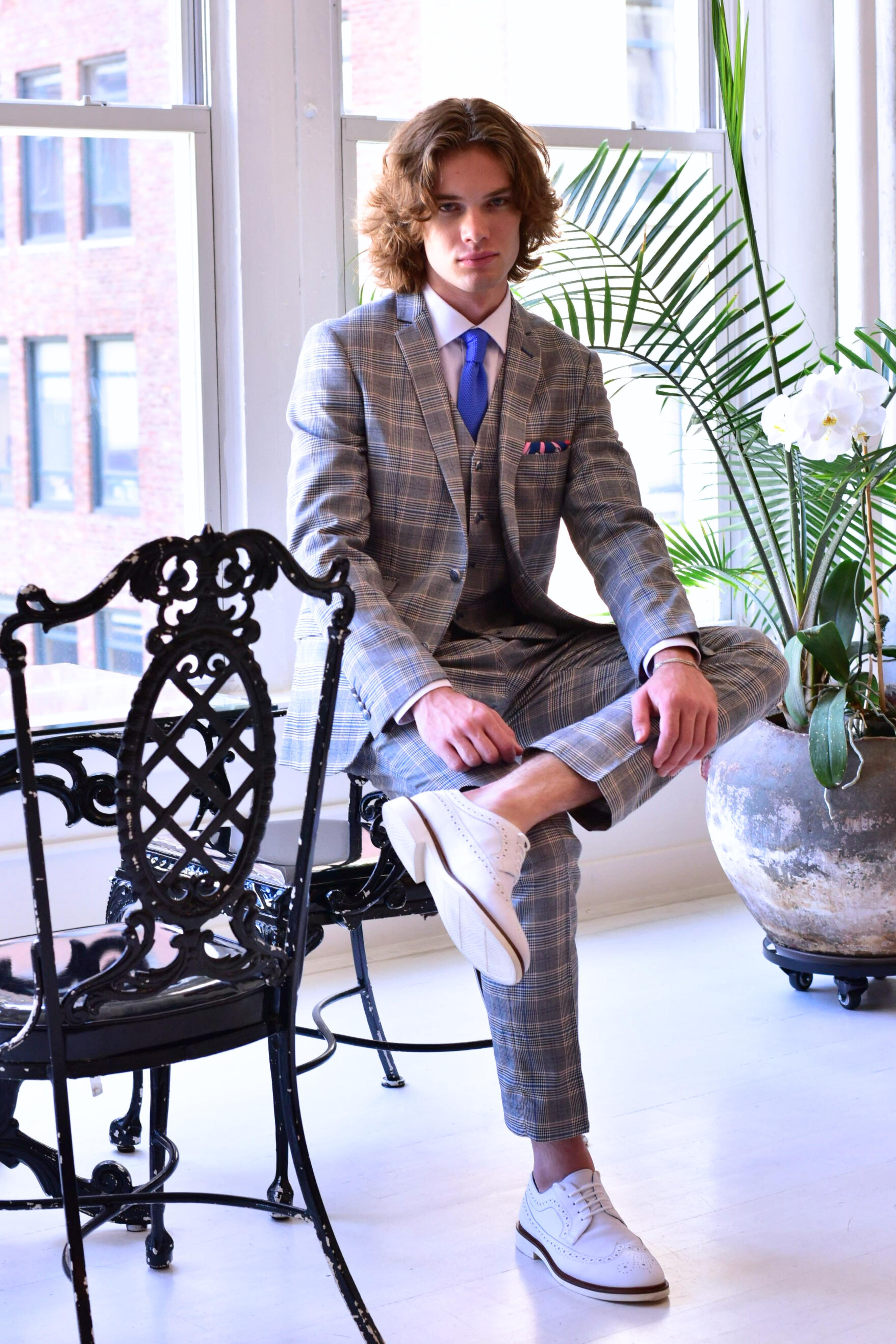 Dover Notch Jacket - slim - Slate Check