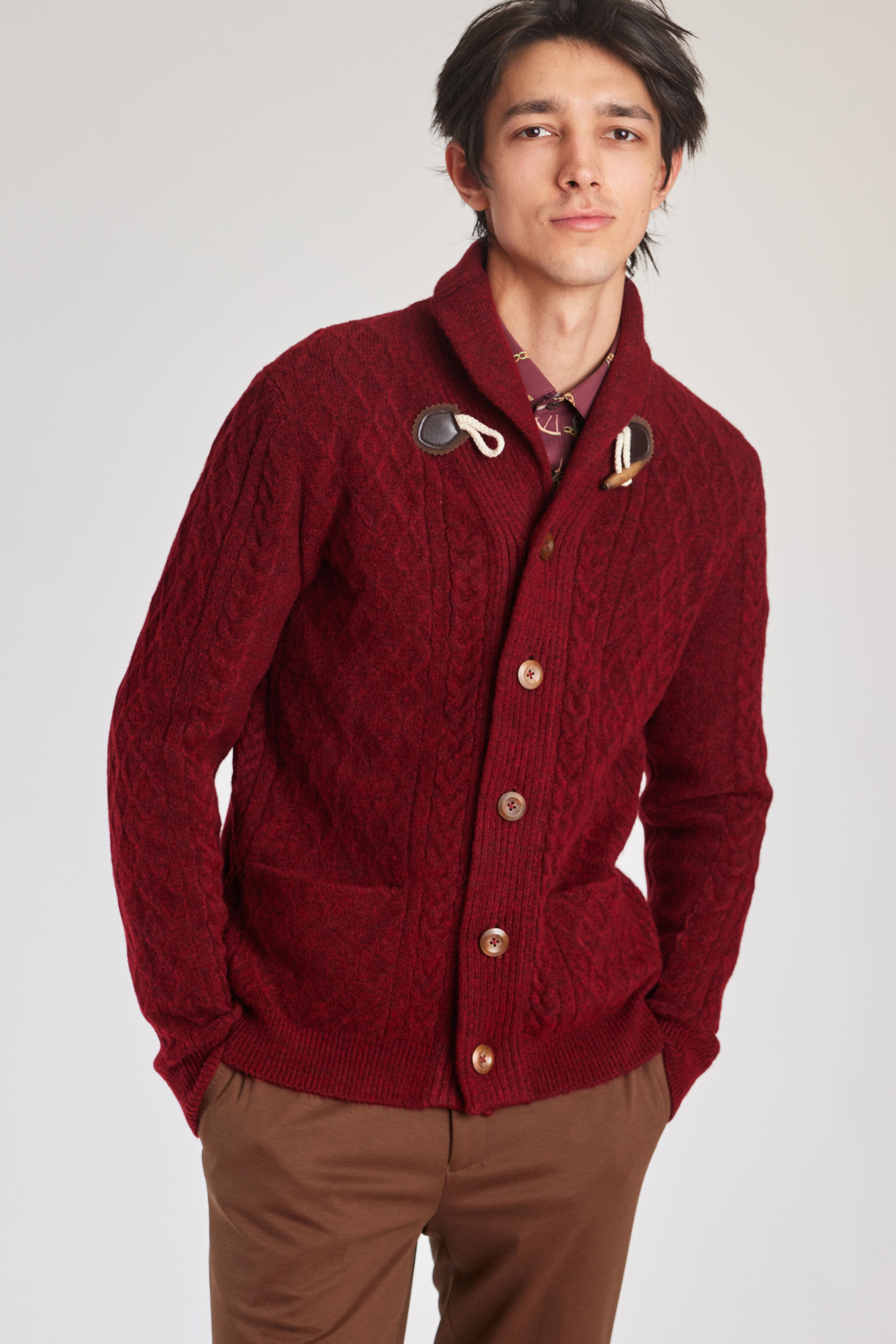 Toggle Cardigan - Mulled Wine