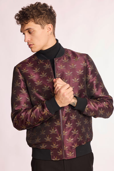 Hyde Bomber Jacket - Cherry Lacquer Bee – Paisley & Gray