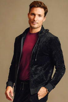  Velvet Zip-Up Hoody - Black Velvet