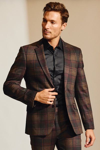 Dover Notch Jacket - slim - Boysenberry Plaid – Paisley & Gray