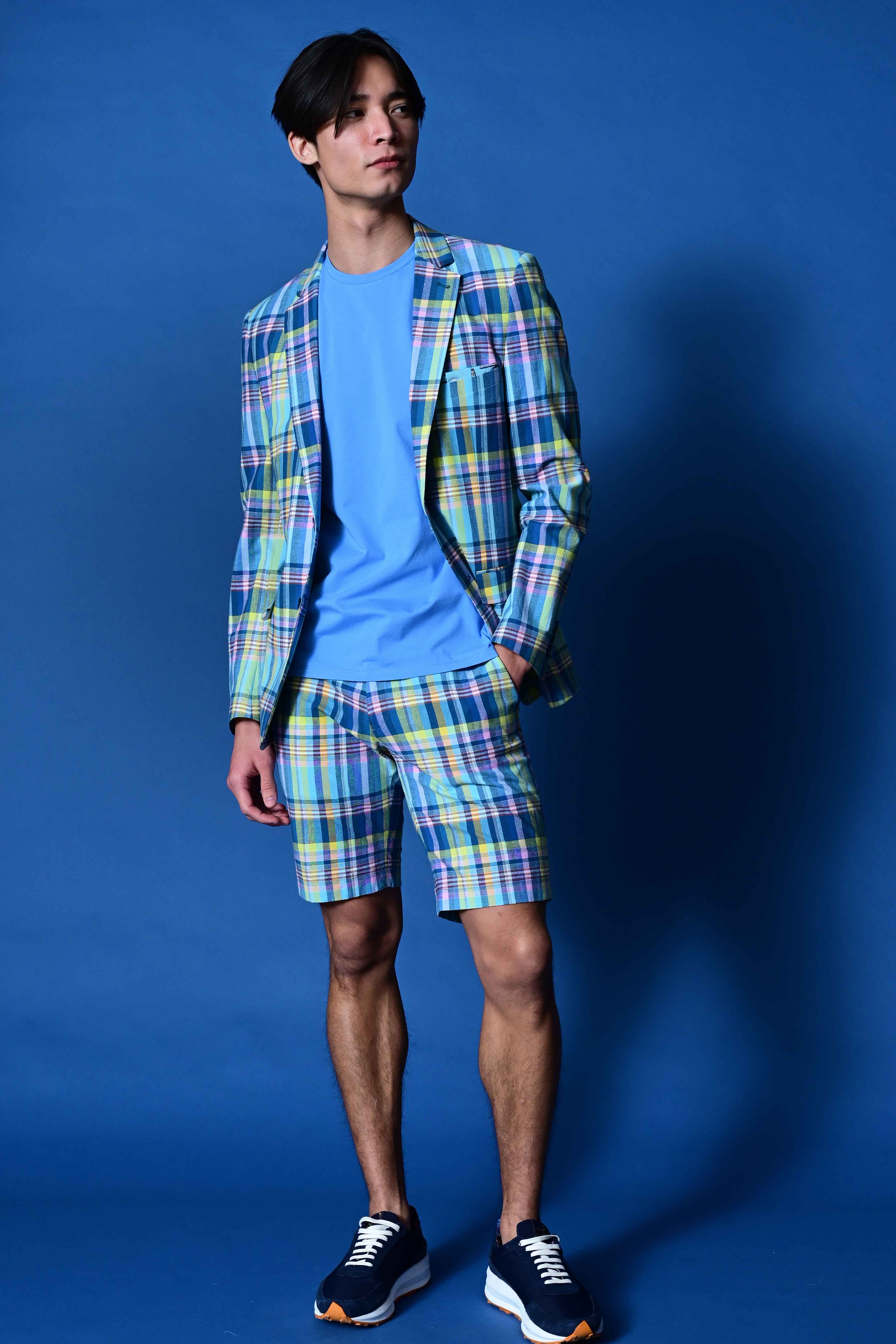 Felix Shorts - slim - Pink Yellow Madras
