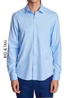  Big & Tall Samuel Spread Collar Shirt - Baby Blue