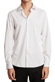  Samuel Spread Collar Shirt - Pearl White