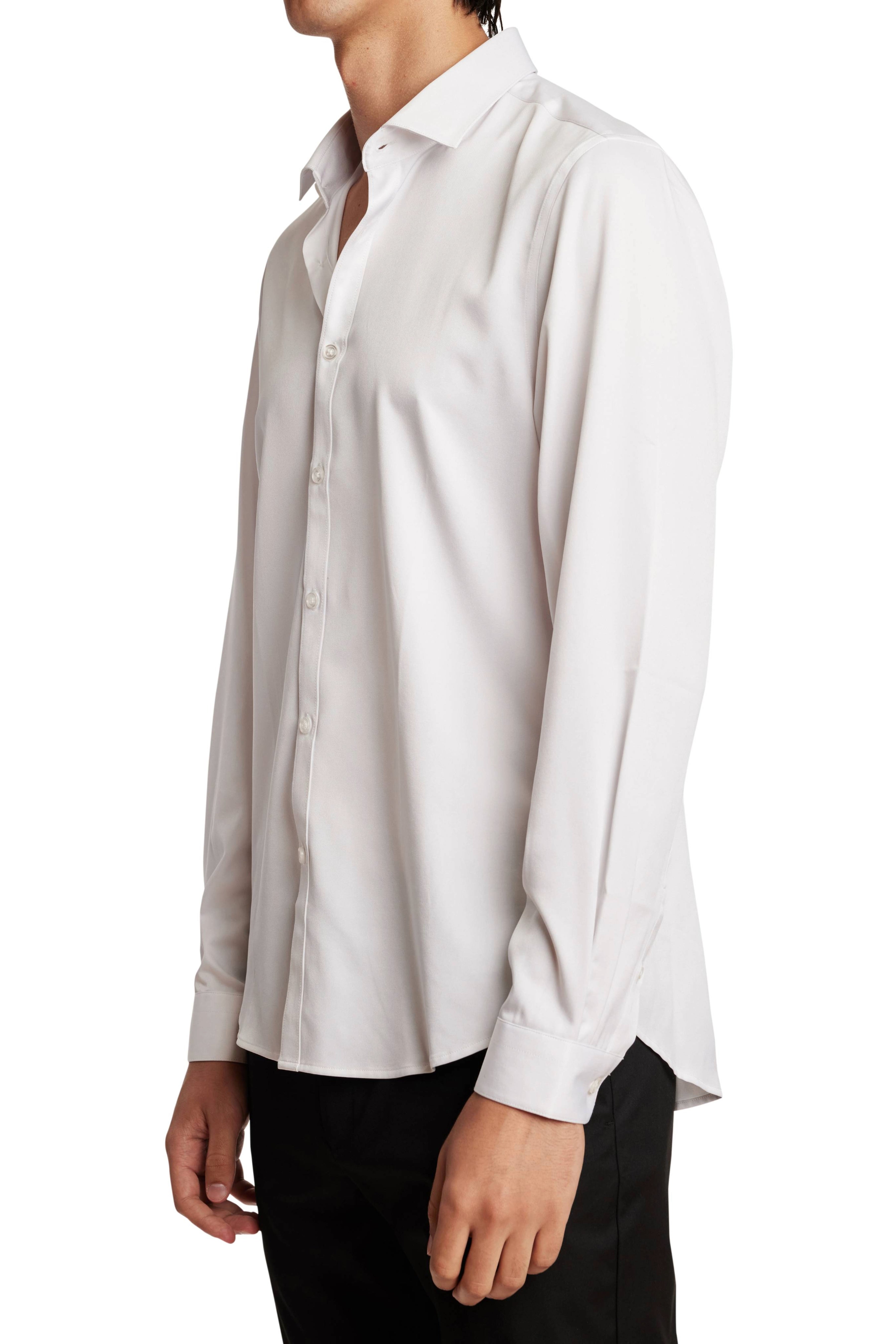 Samuel Spread Collar Shirt - Pearl White