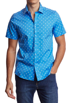  Sawyer S/S Shirt - Sky Polka Dots