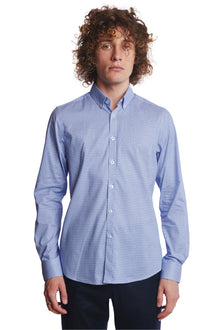  Brian Button Down Shirt - Sky Blue Dots