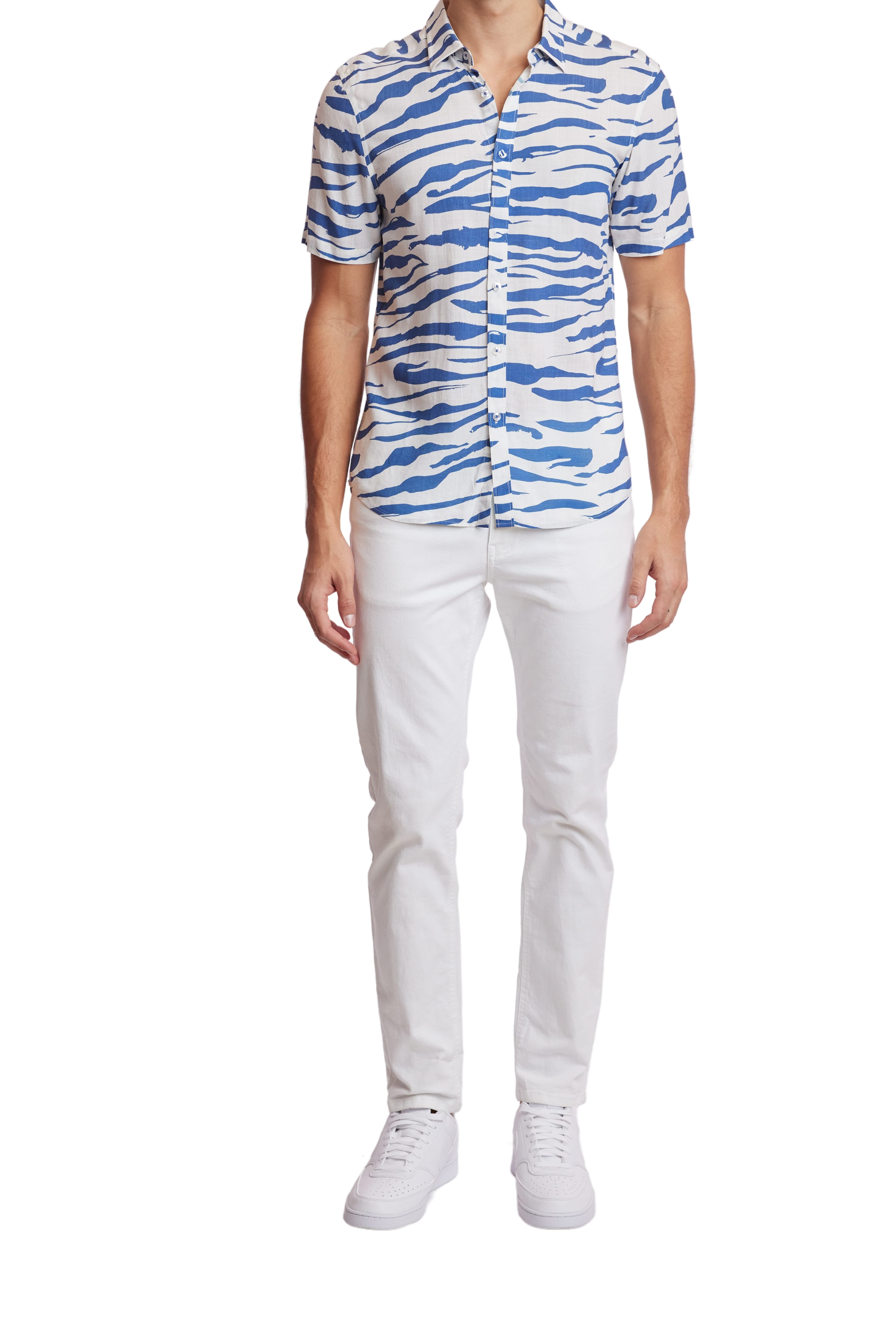 Soleil S/S Shirt - White Royal Zebra