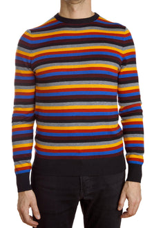  Fine Gauge Crew Sweater - Black Stripe