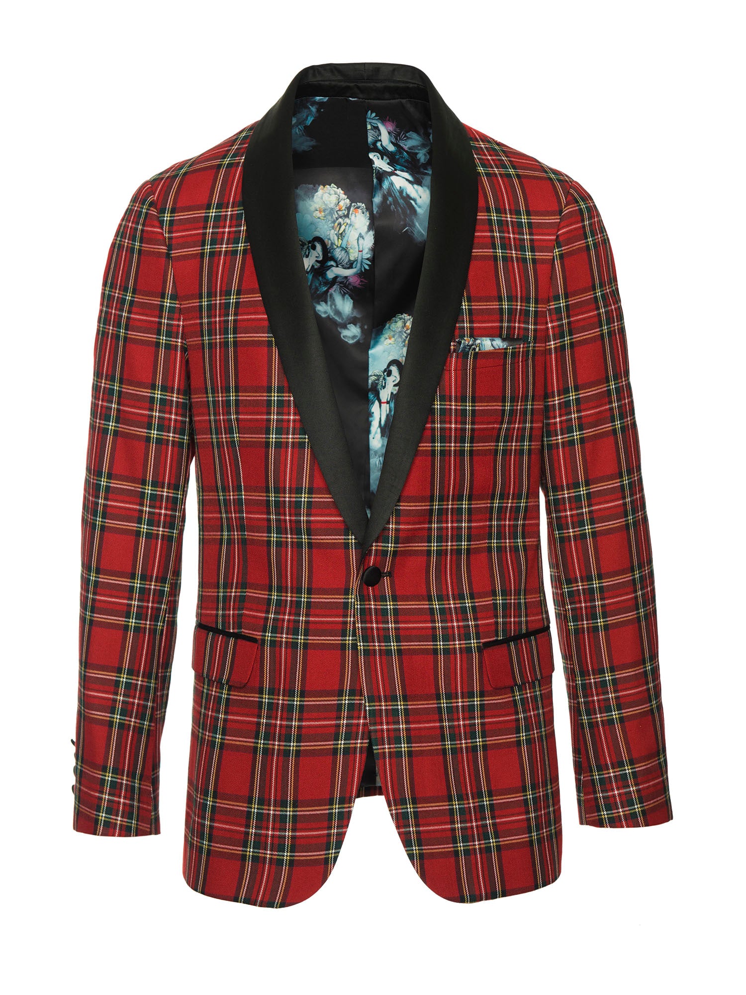 Regent Shawl Tuxedo Jacket - Slim - Red Tartan
