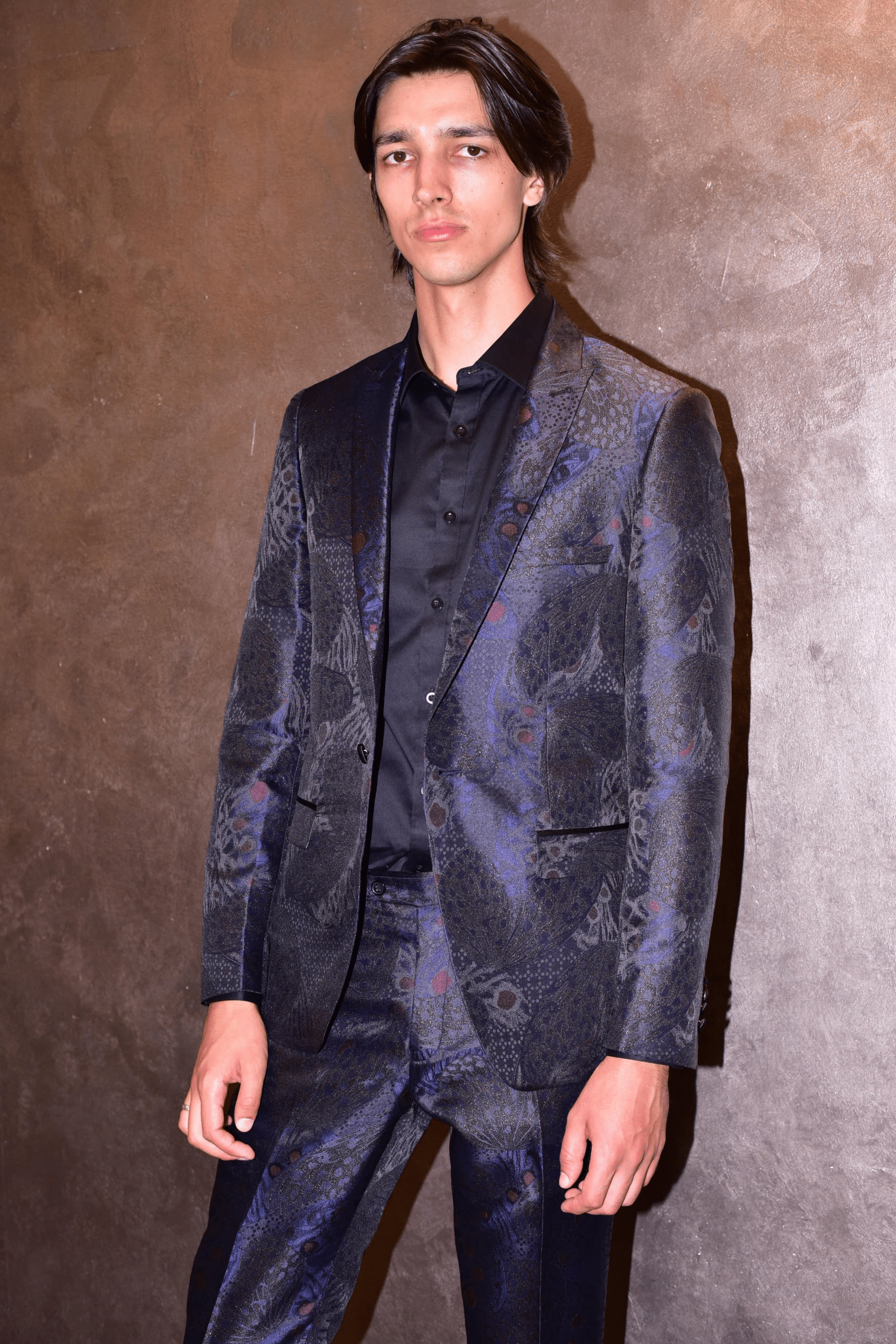 Grosvenor Self-Peak Tux Jacket - slim - Black Navy Burgundy