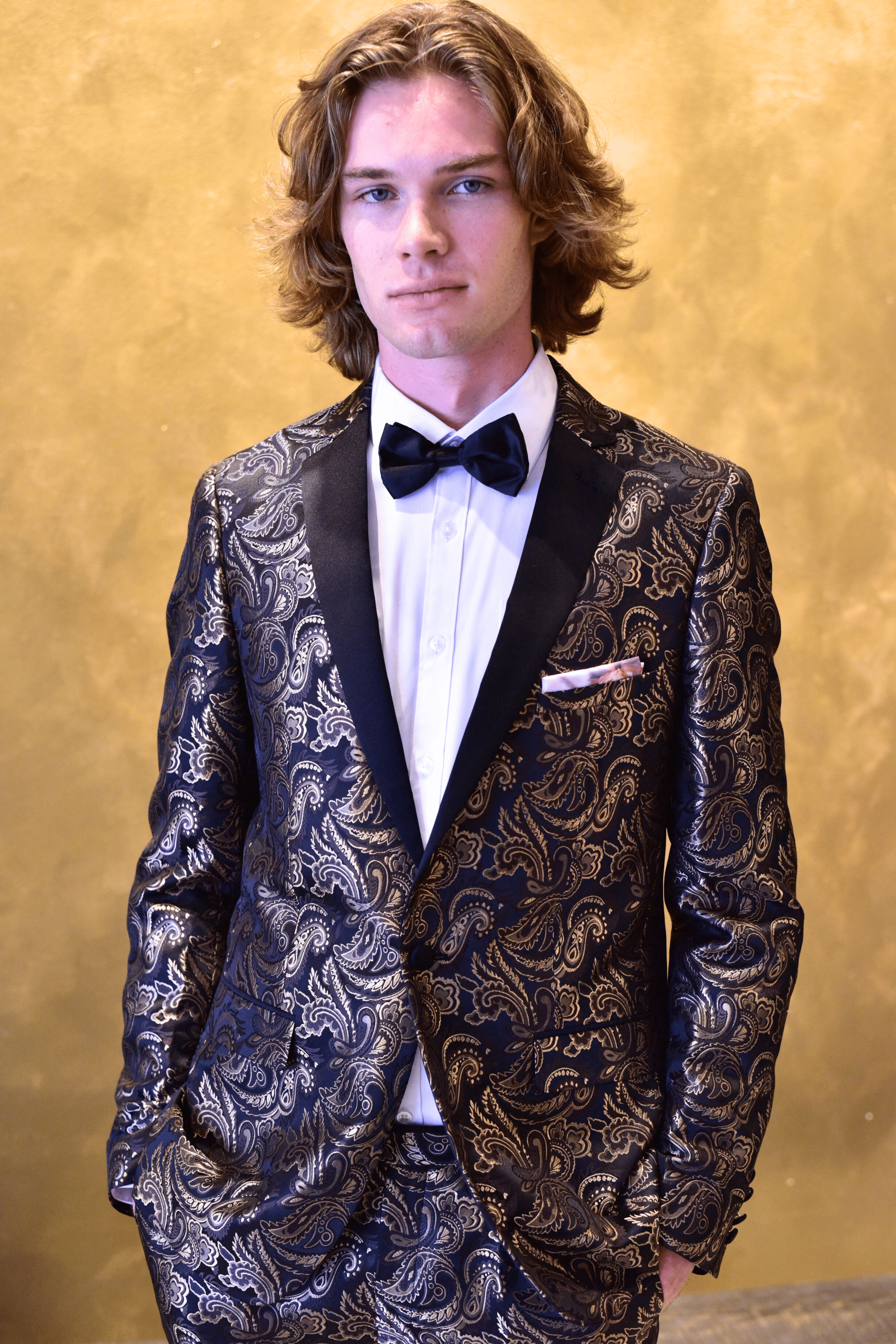 Osborne Notch Tux Jacket - slim - Brown Gold Paisley