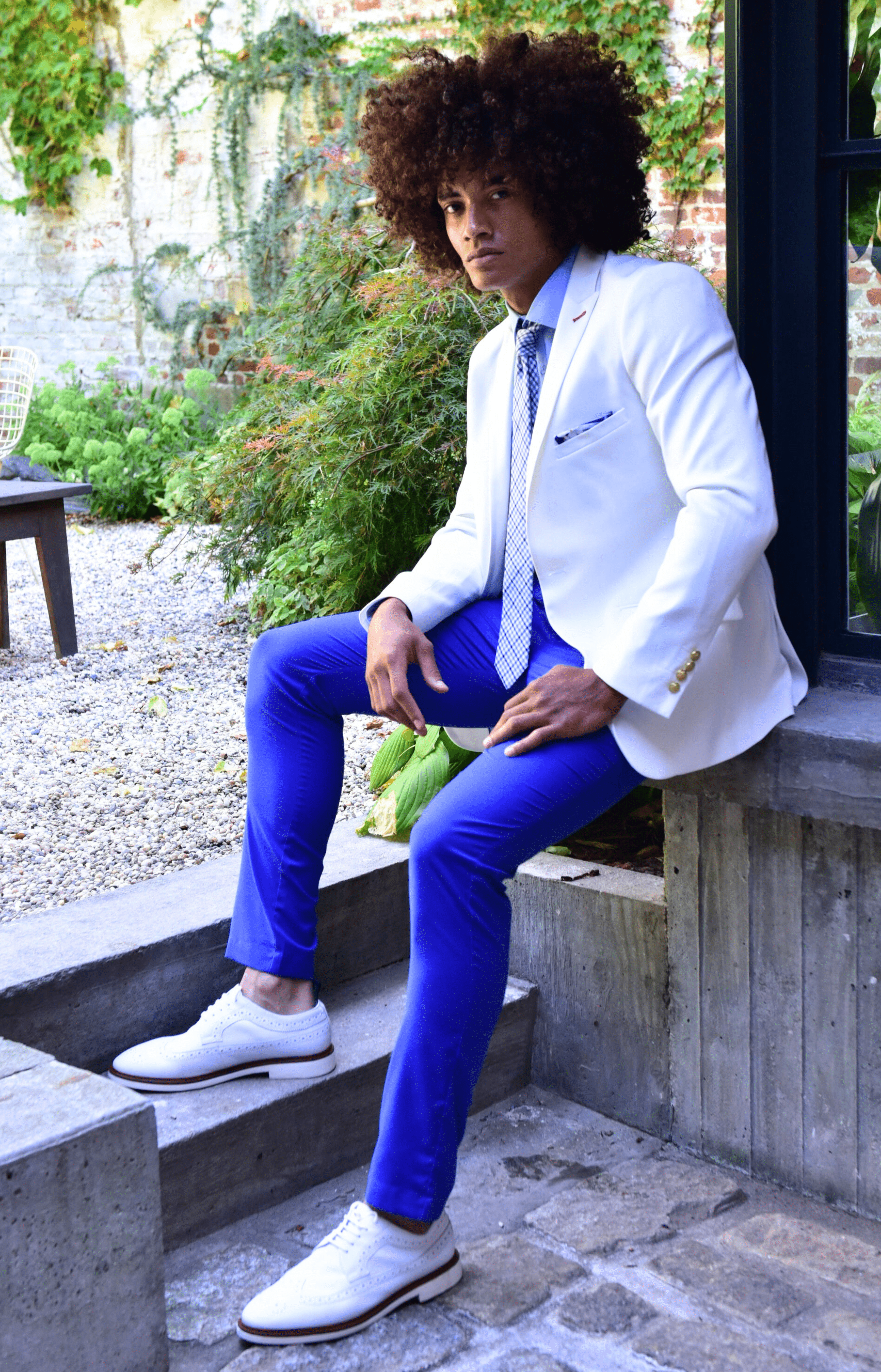 Downing Pants - slim - Bright Royal